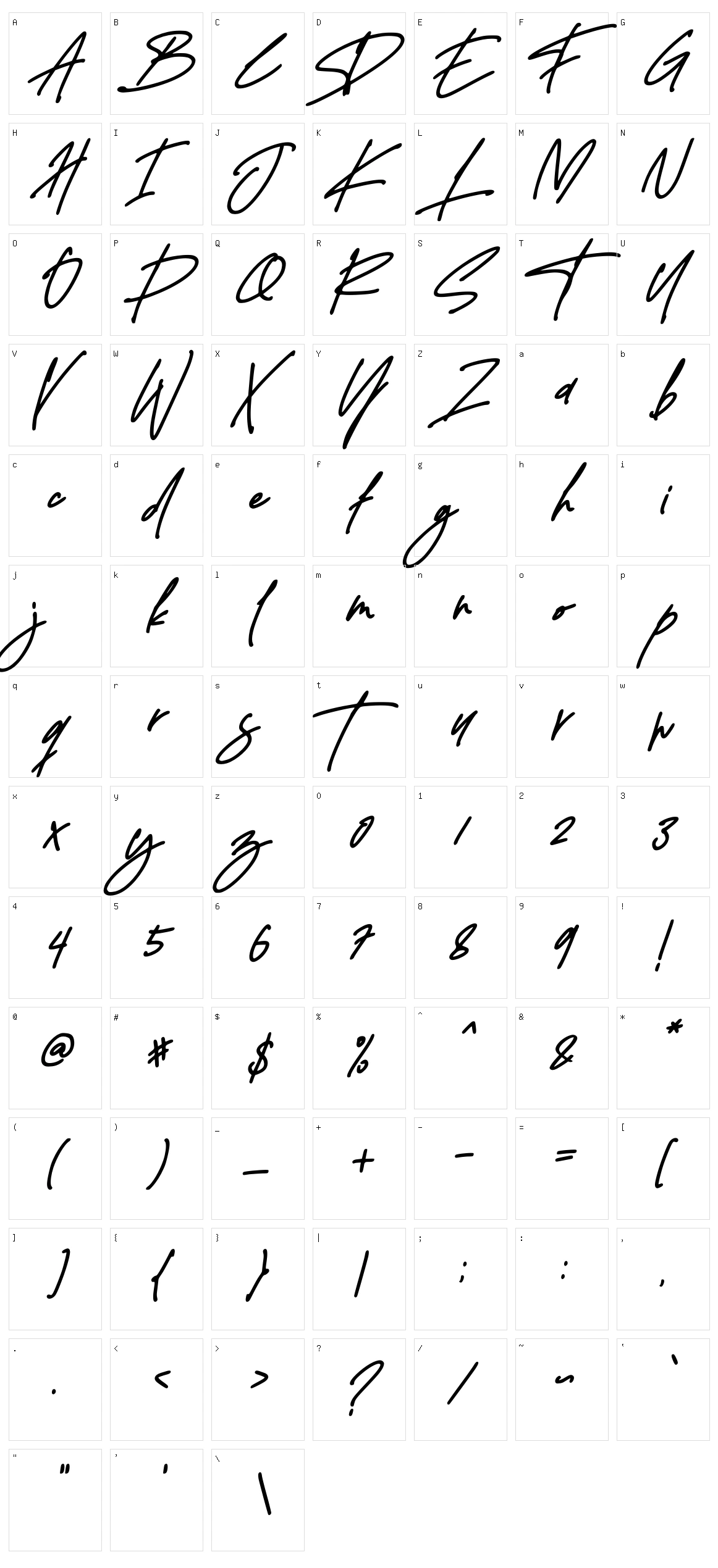 Delistha Signature Character Set