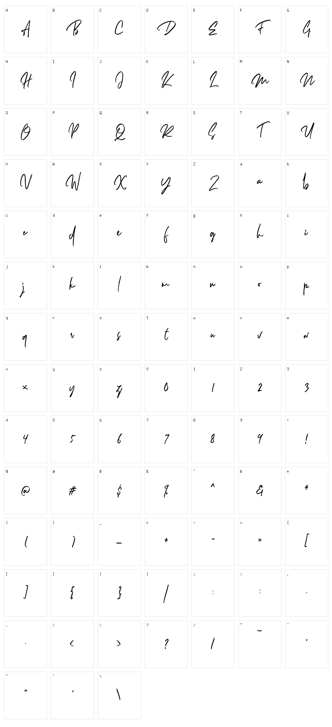 Dellamonde Character Set
