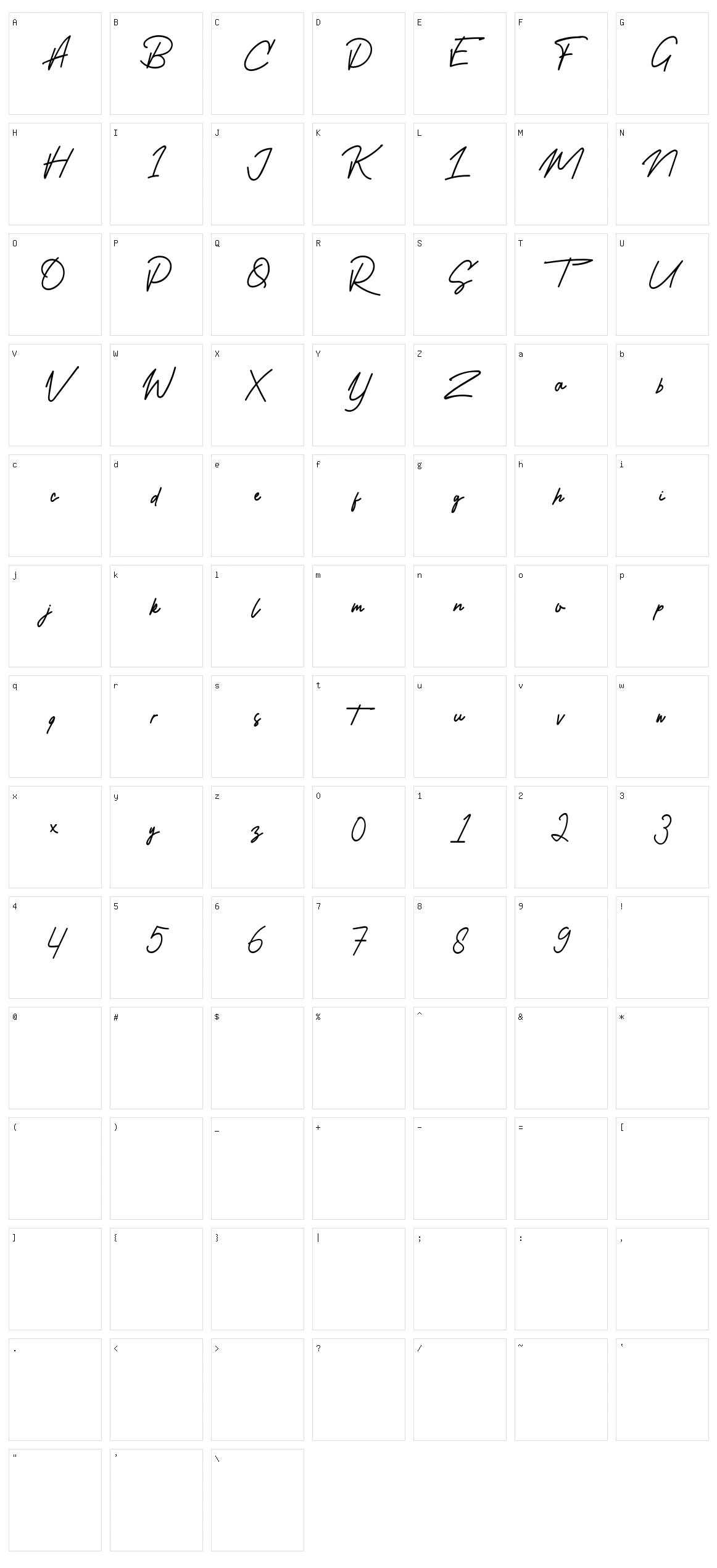 Dellingstone Character Set