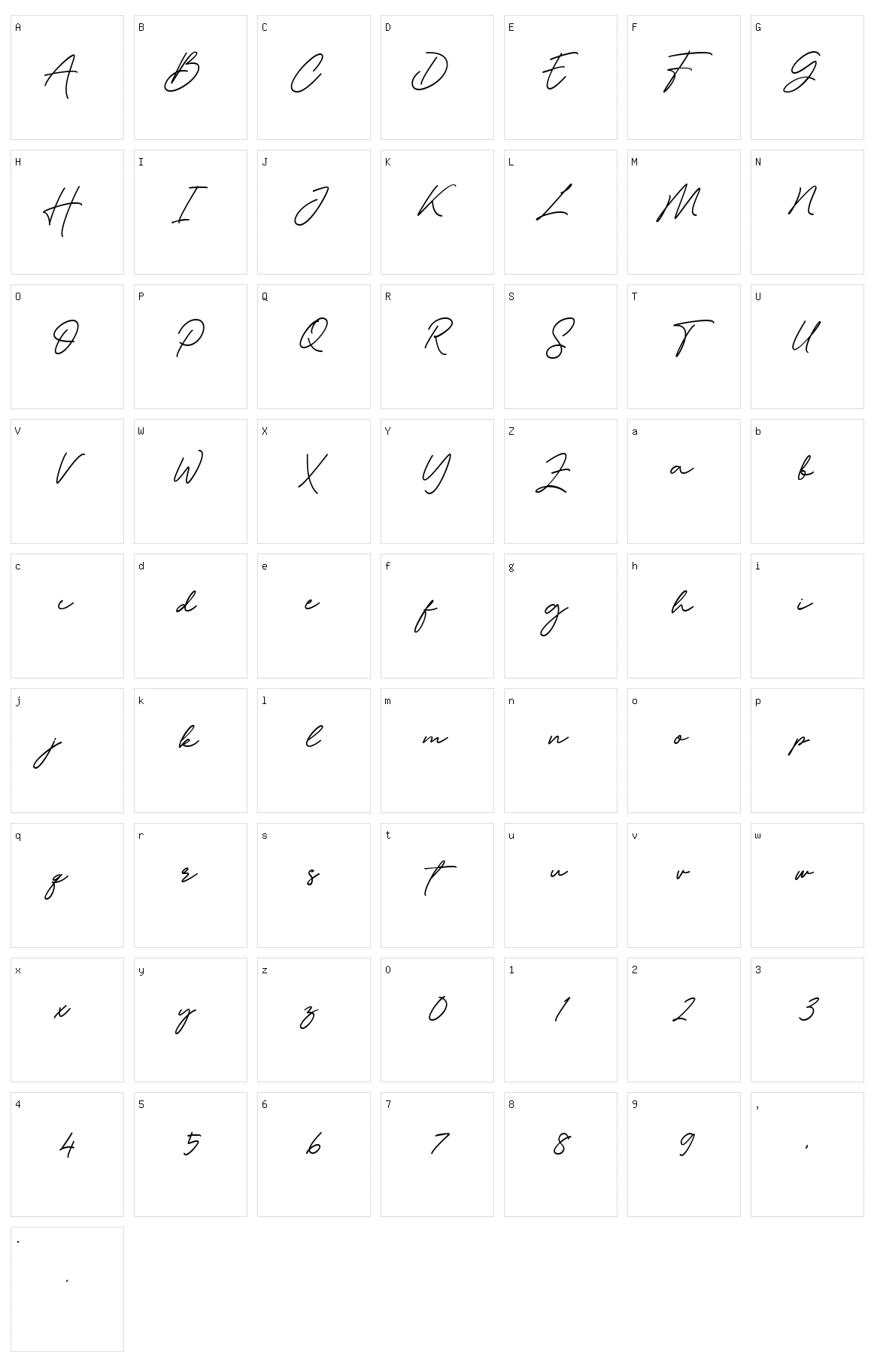 Dellynda Character Set