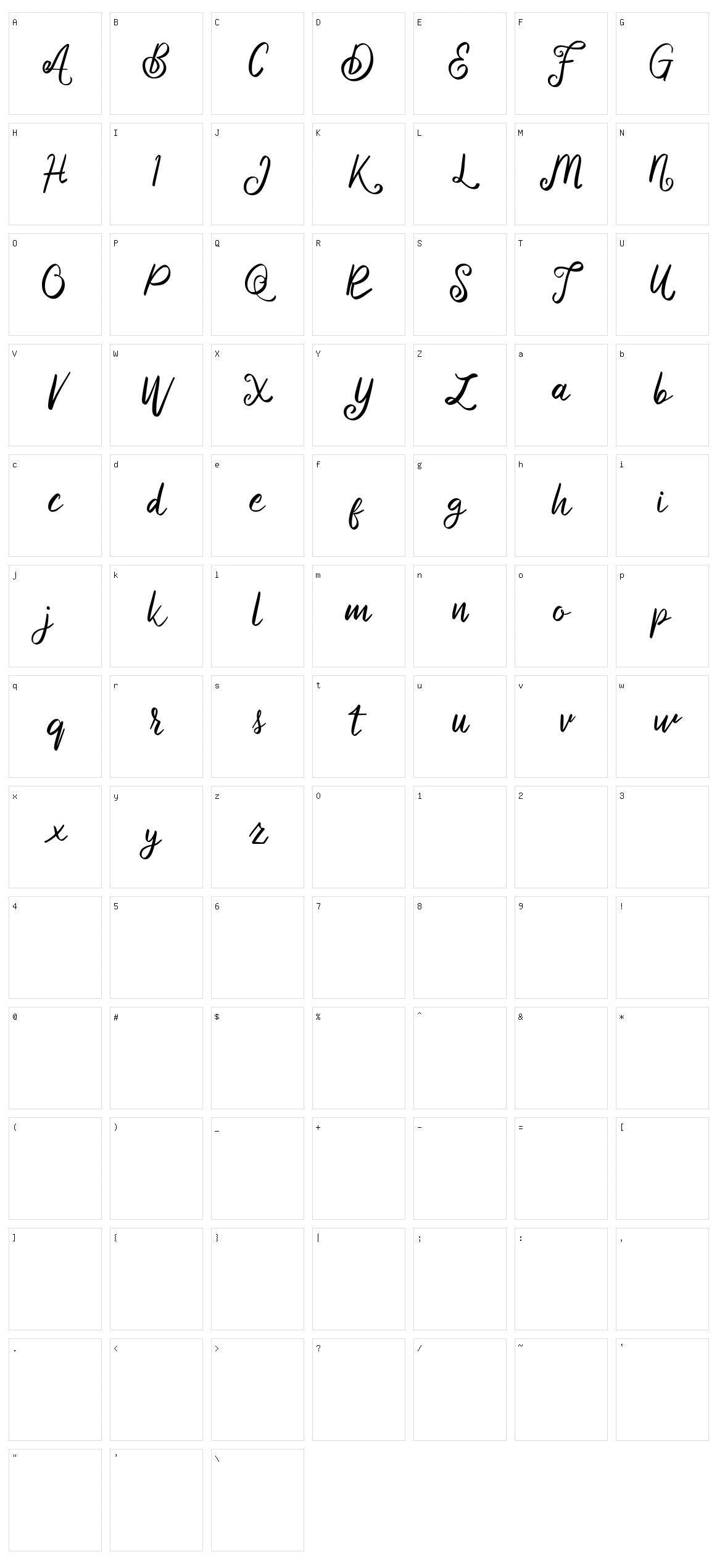 Delphina Character Set