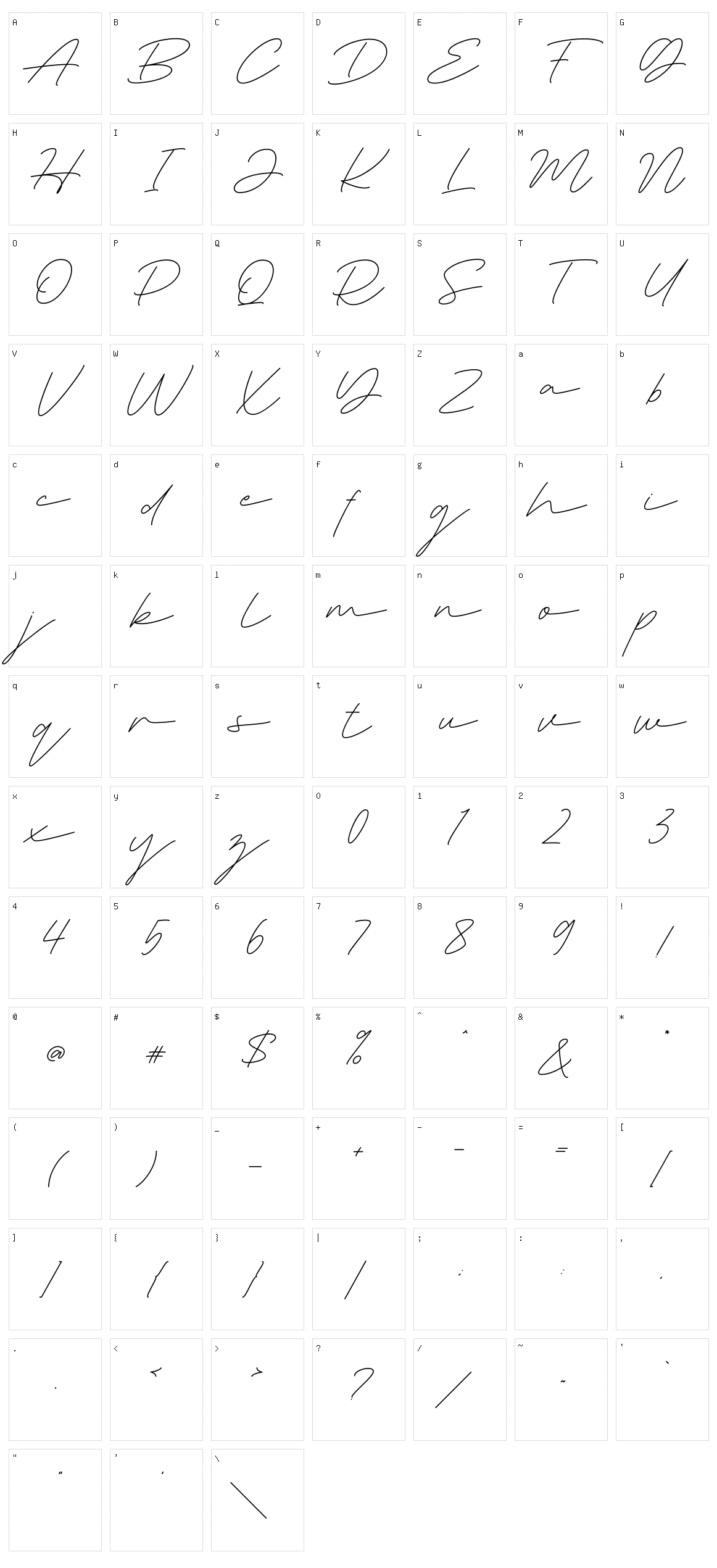 Deluna Signature Character Set