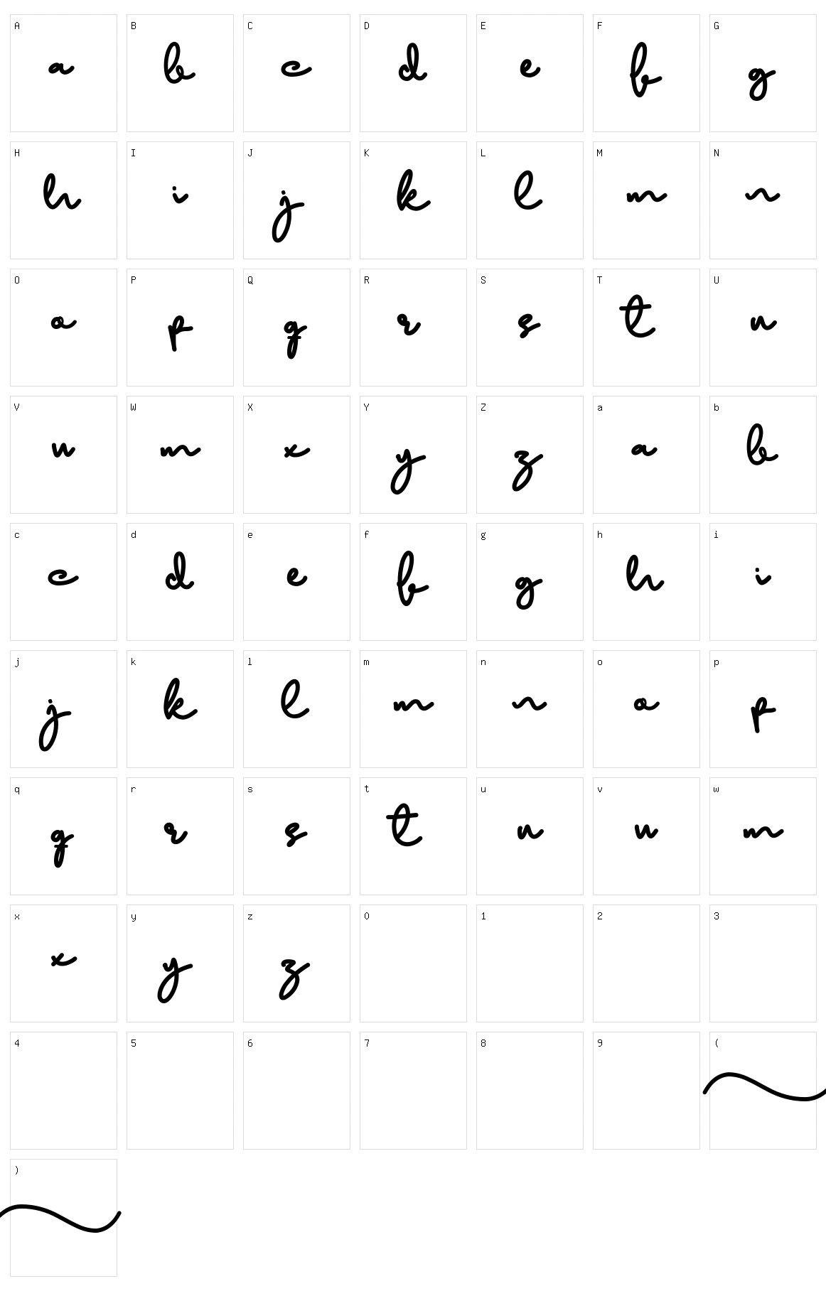 Denganline Character Set