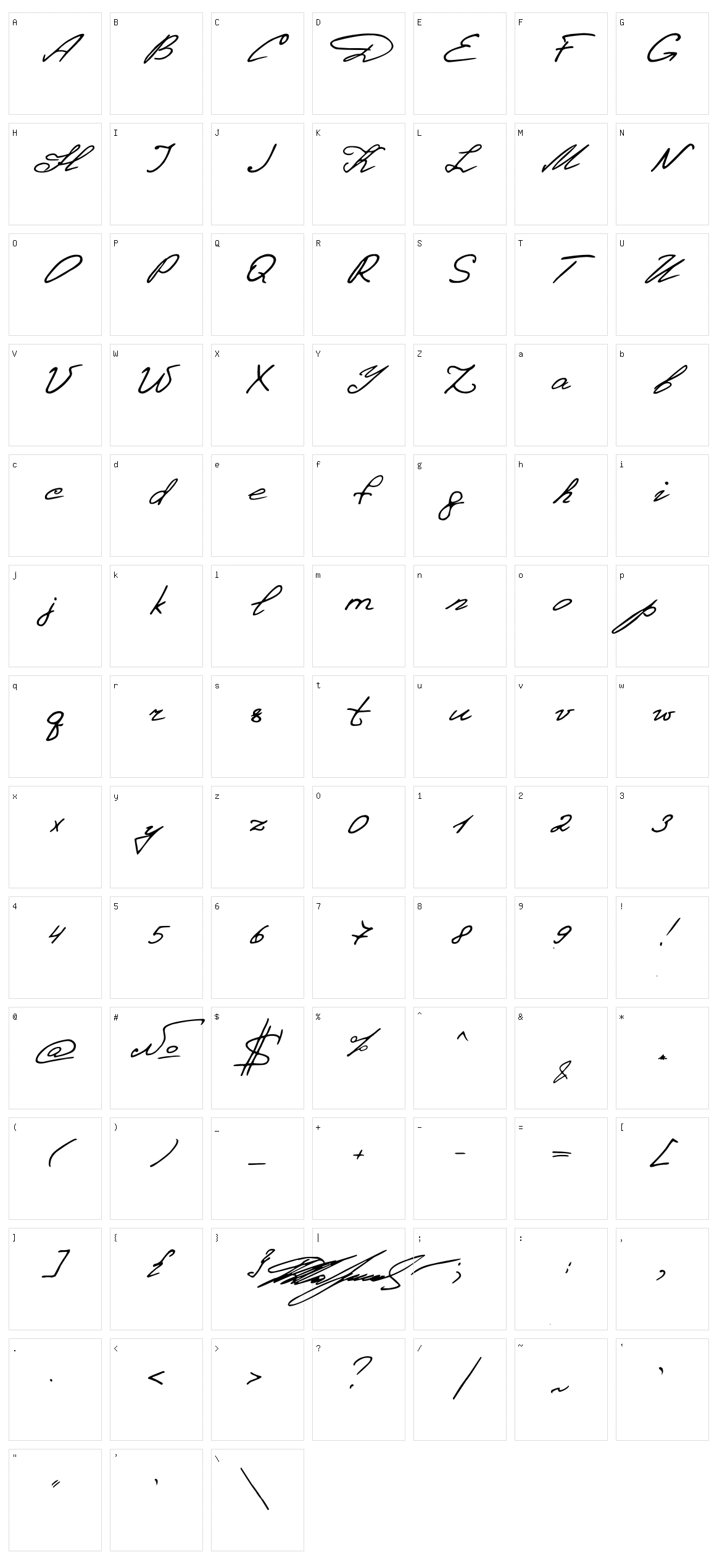 Denistina Character Set