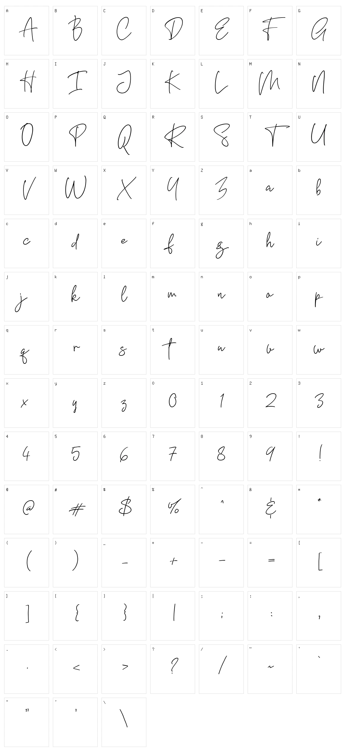Destanyd Character Set