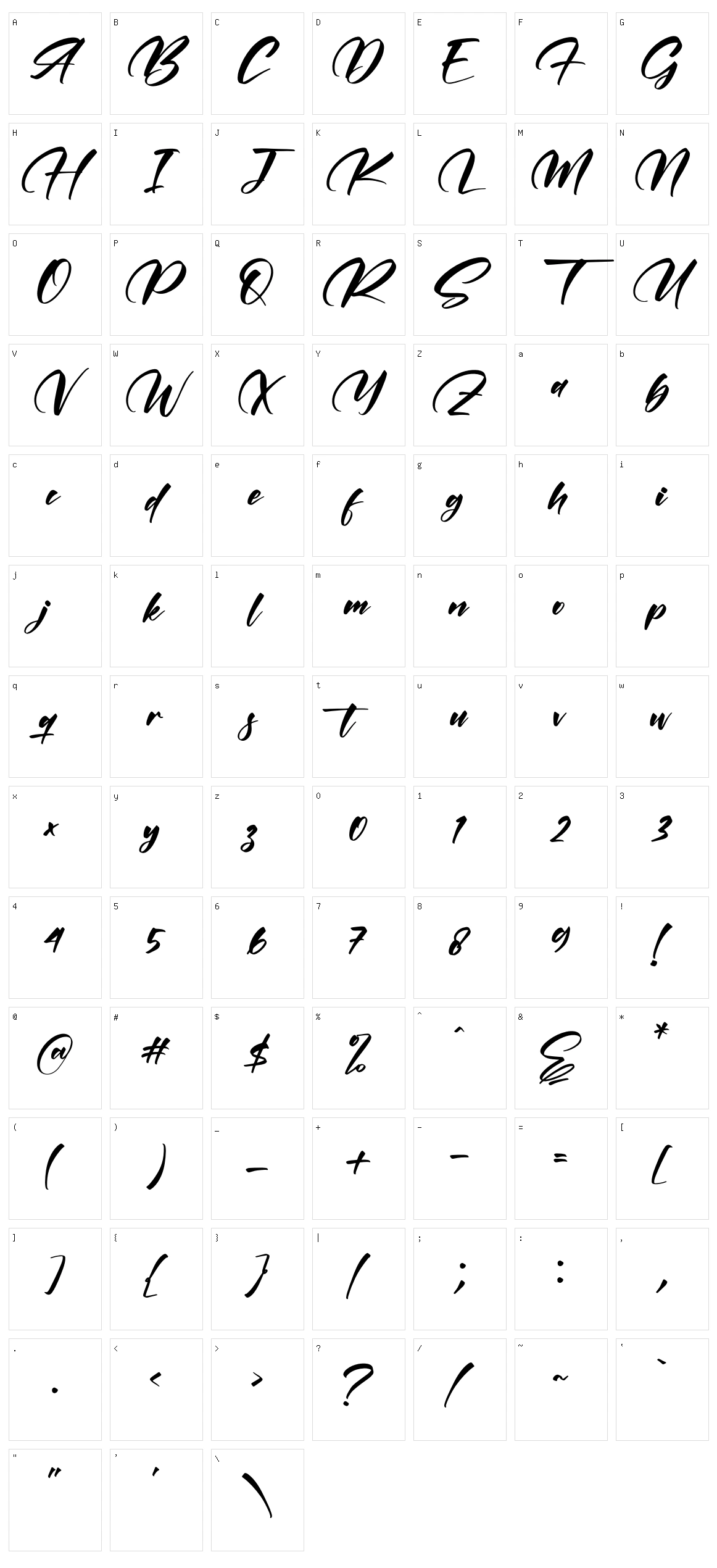 Destilucy Character Set
