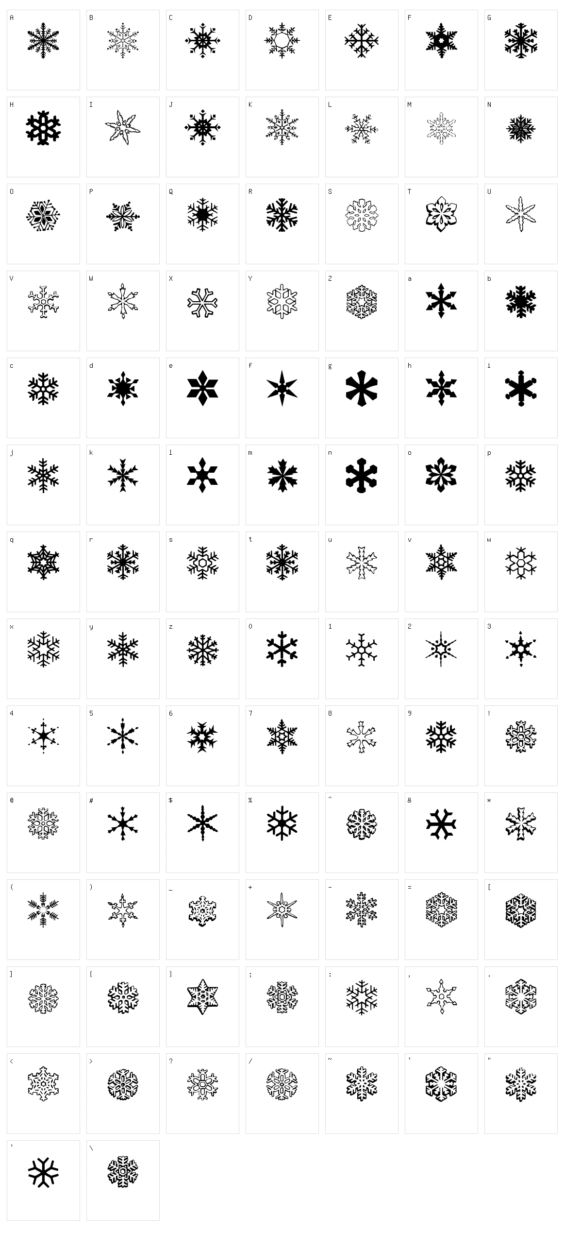 WW Flakes Character Set