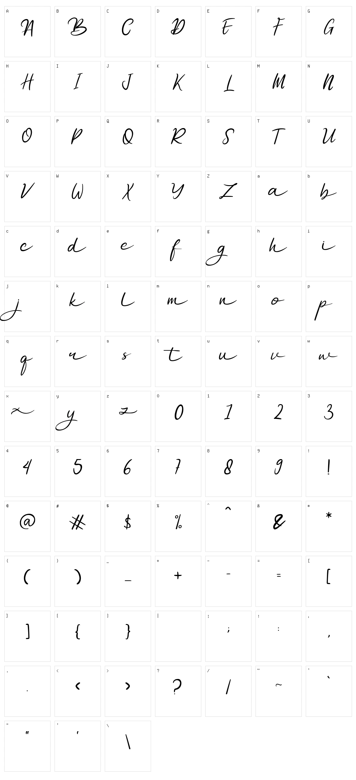 Dhafina Character Set