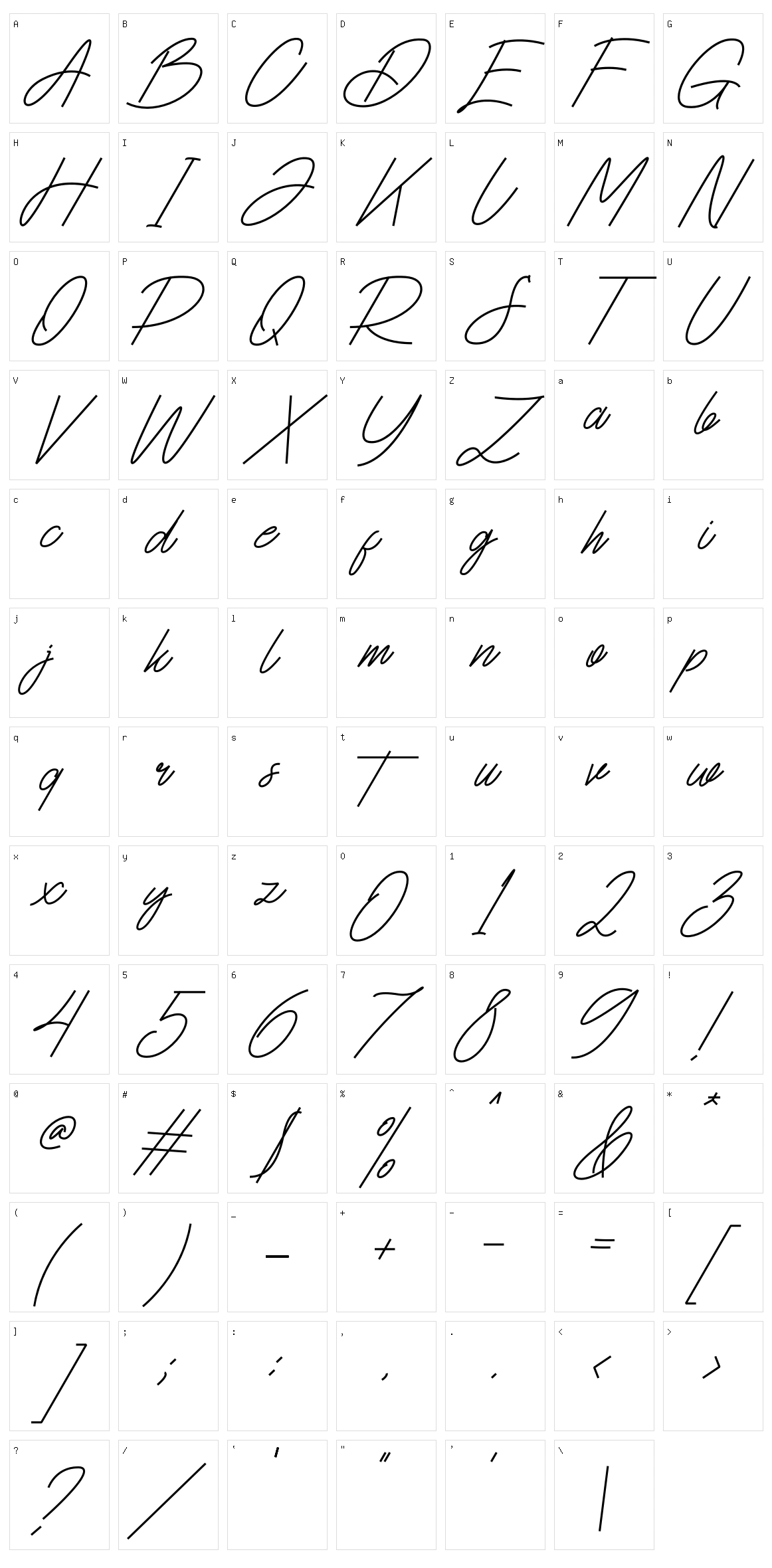 Dhestora Character Set