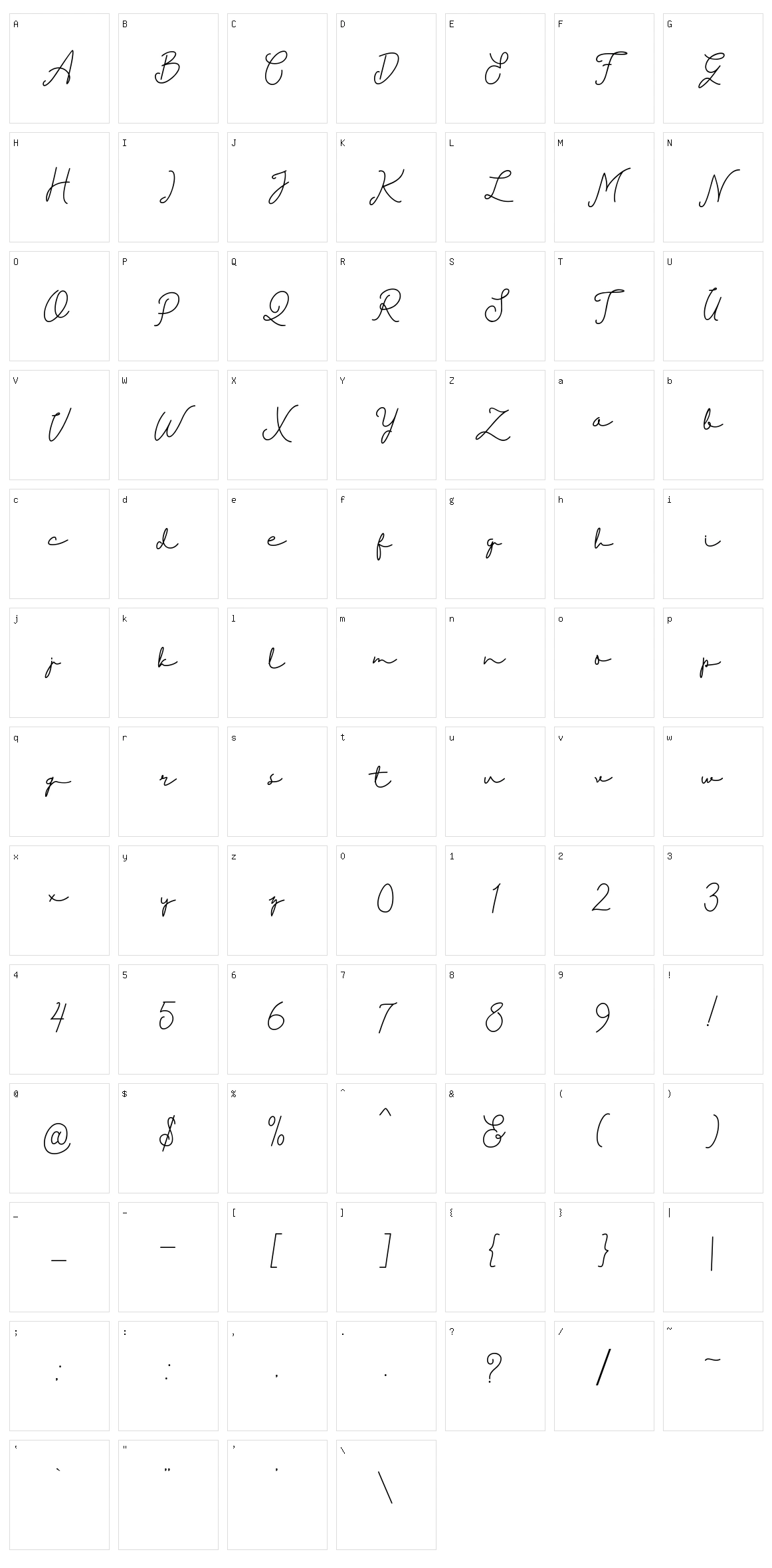 Diahlova Character Set