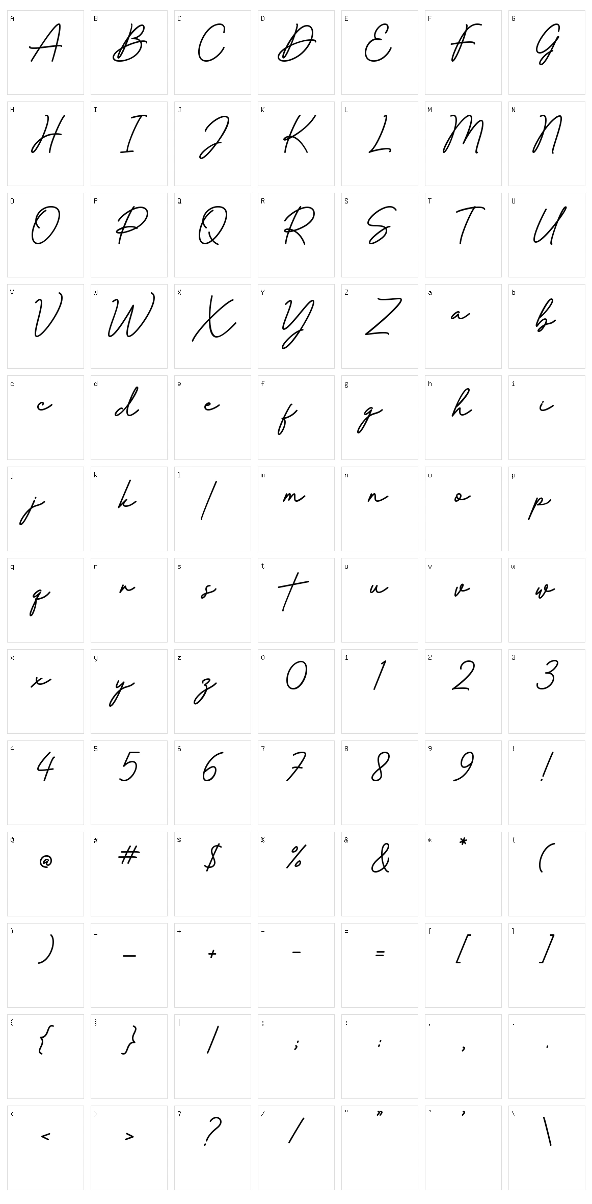 Diallome Character Set