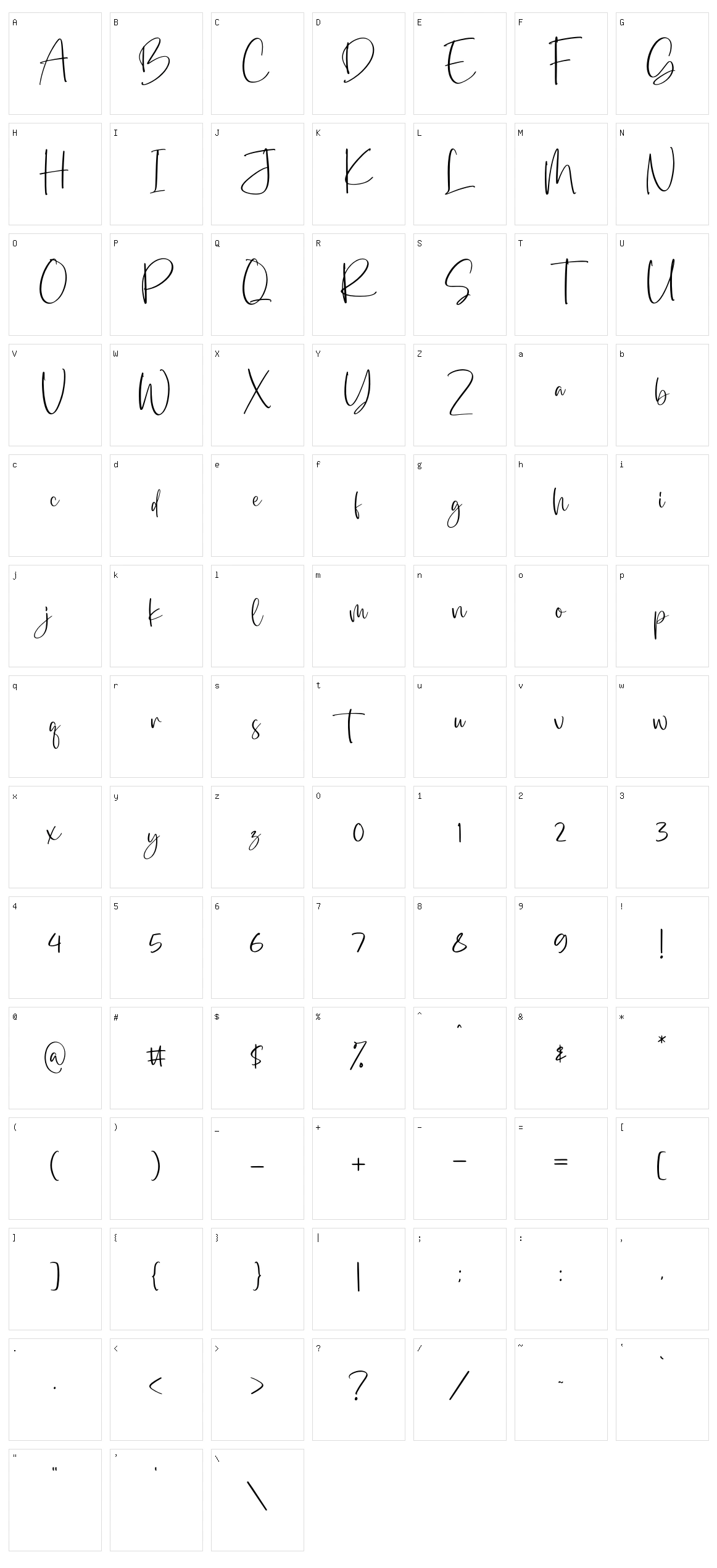 Dialog Sheila Character Set