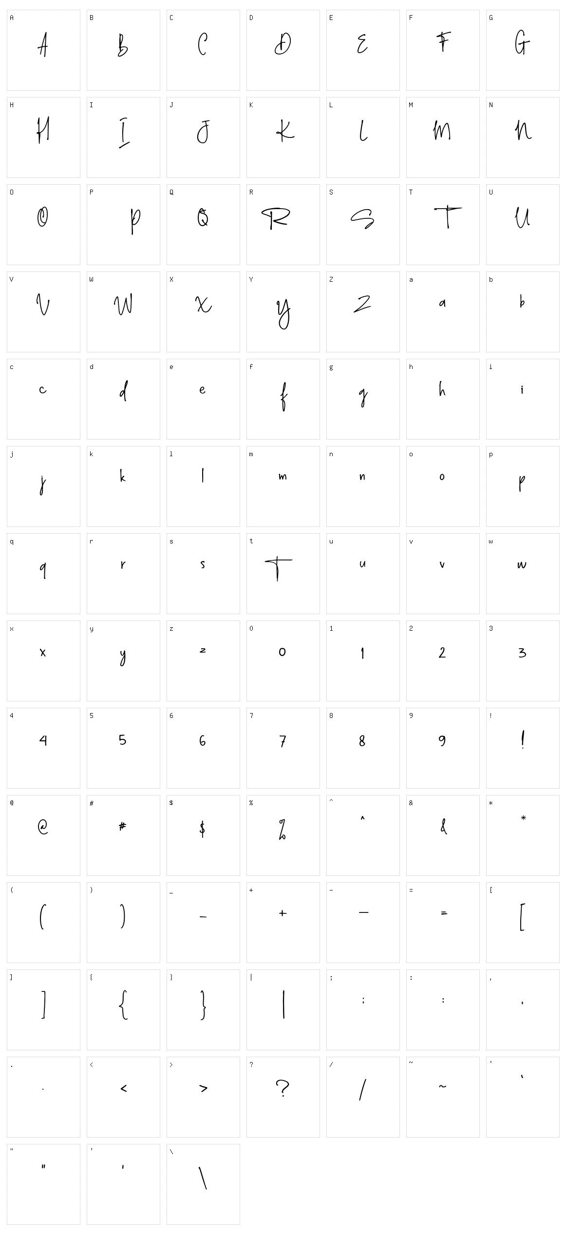 Diamond Signature Character Set