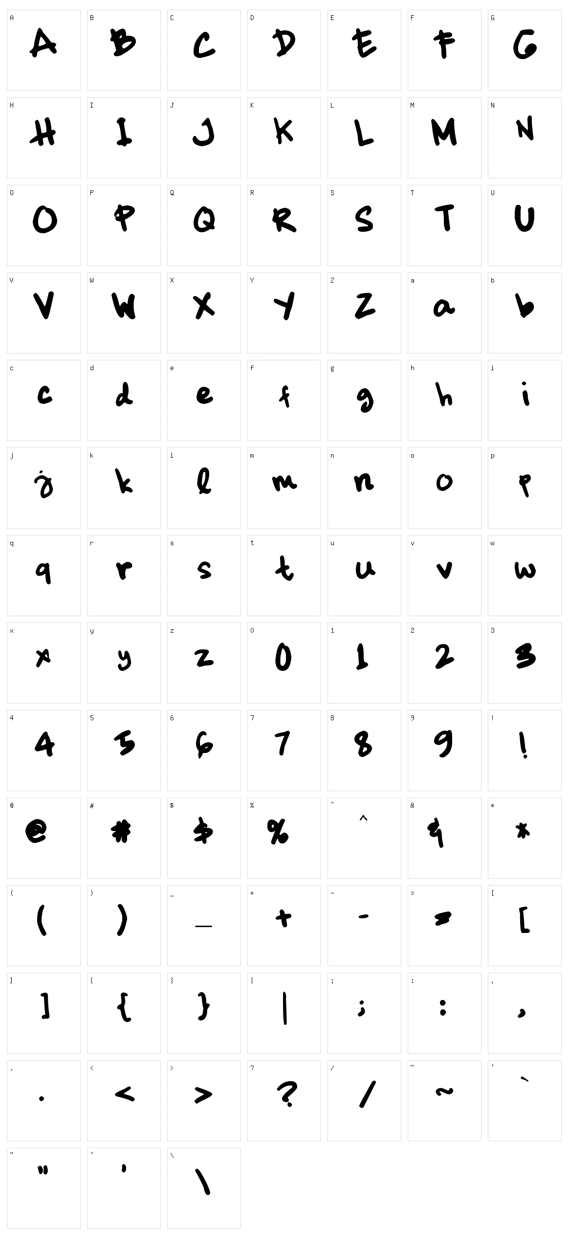 Dickhop Character Set