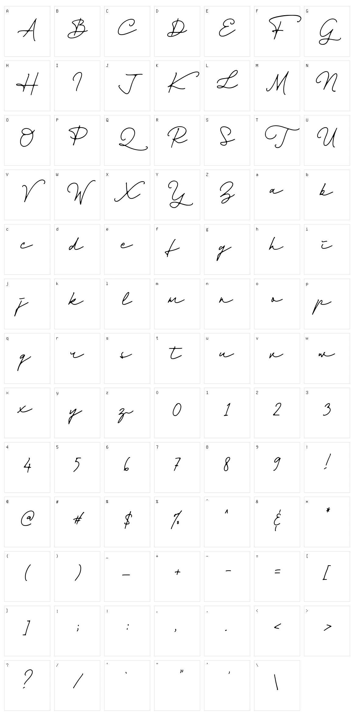 Dienilla Character Set