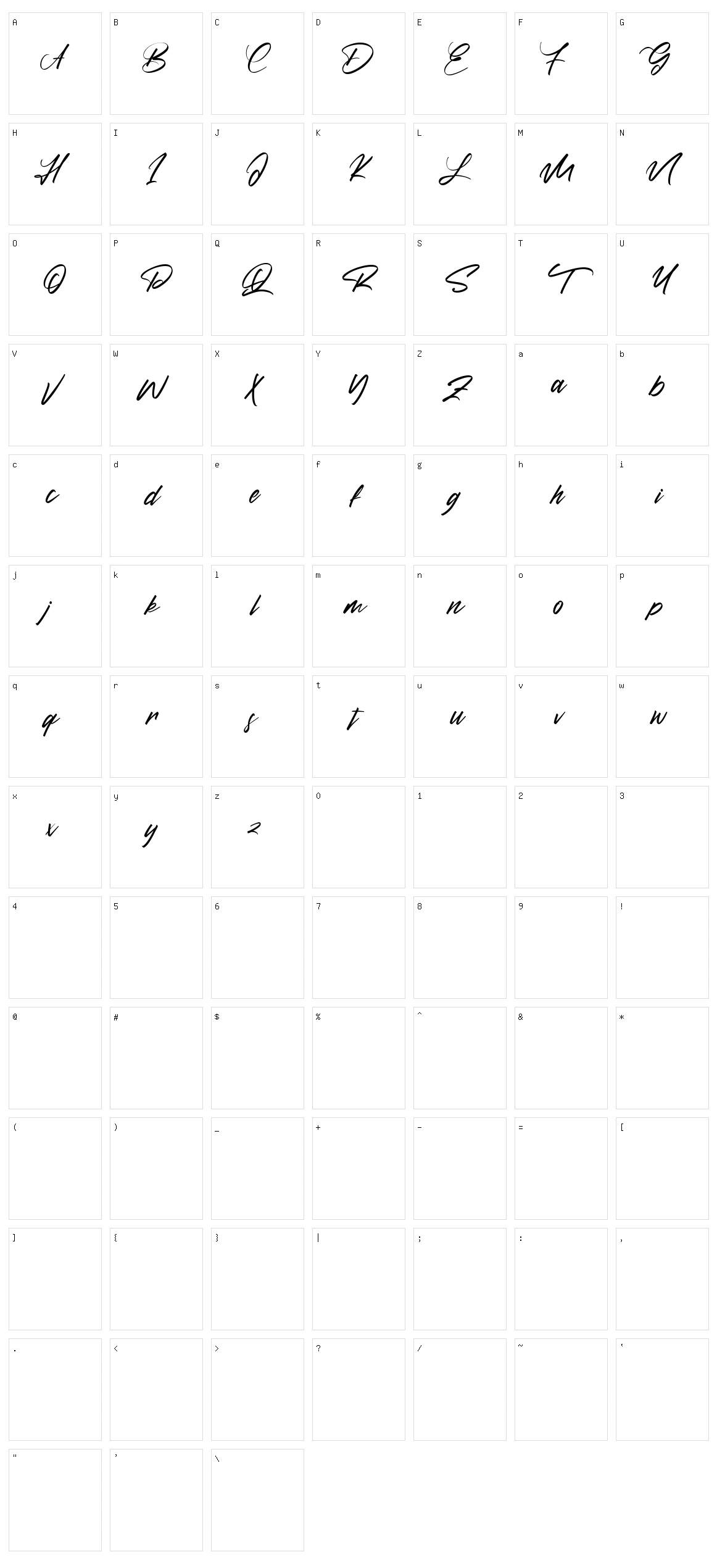 Diettersen Character Set