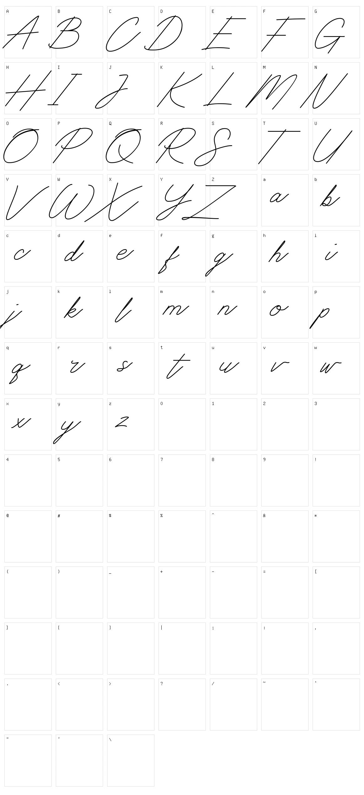 Digital Signature Character Set