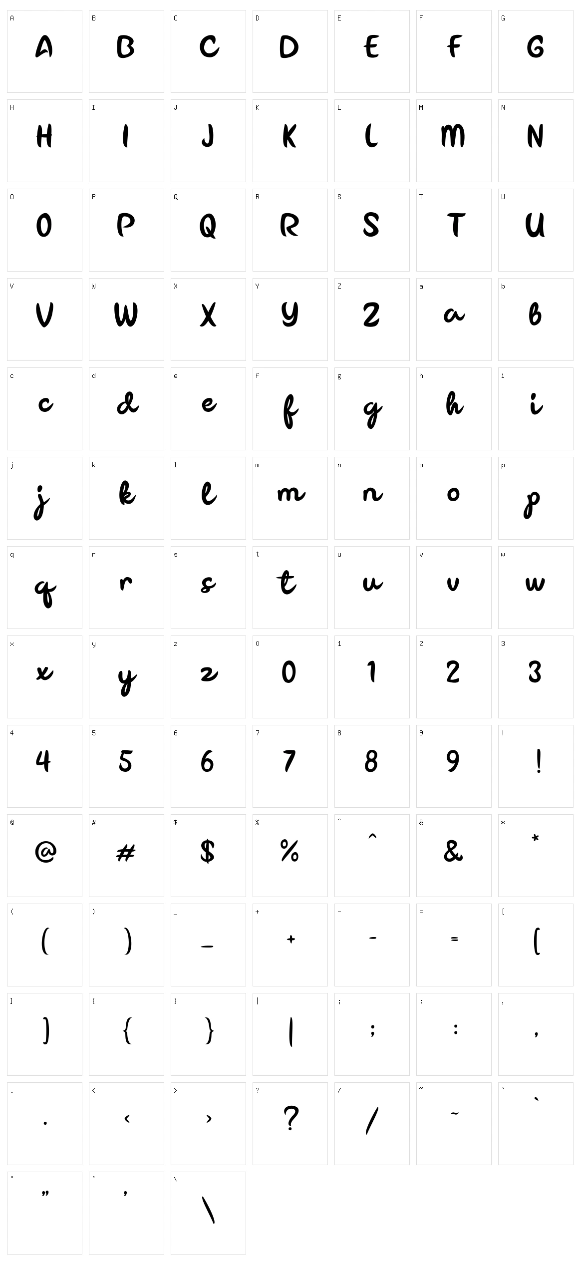 Dillova Character Set