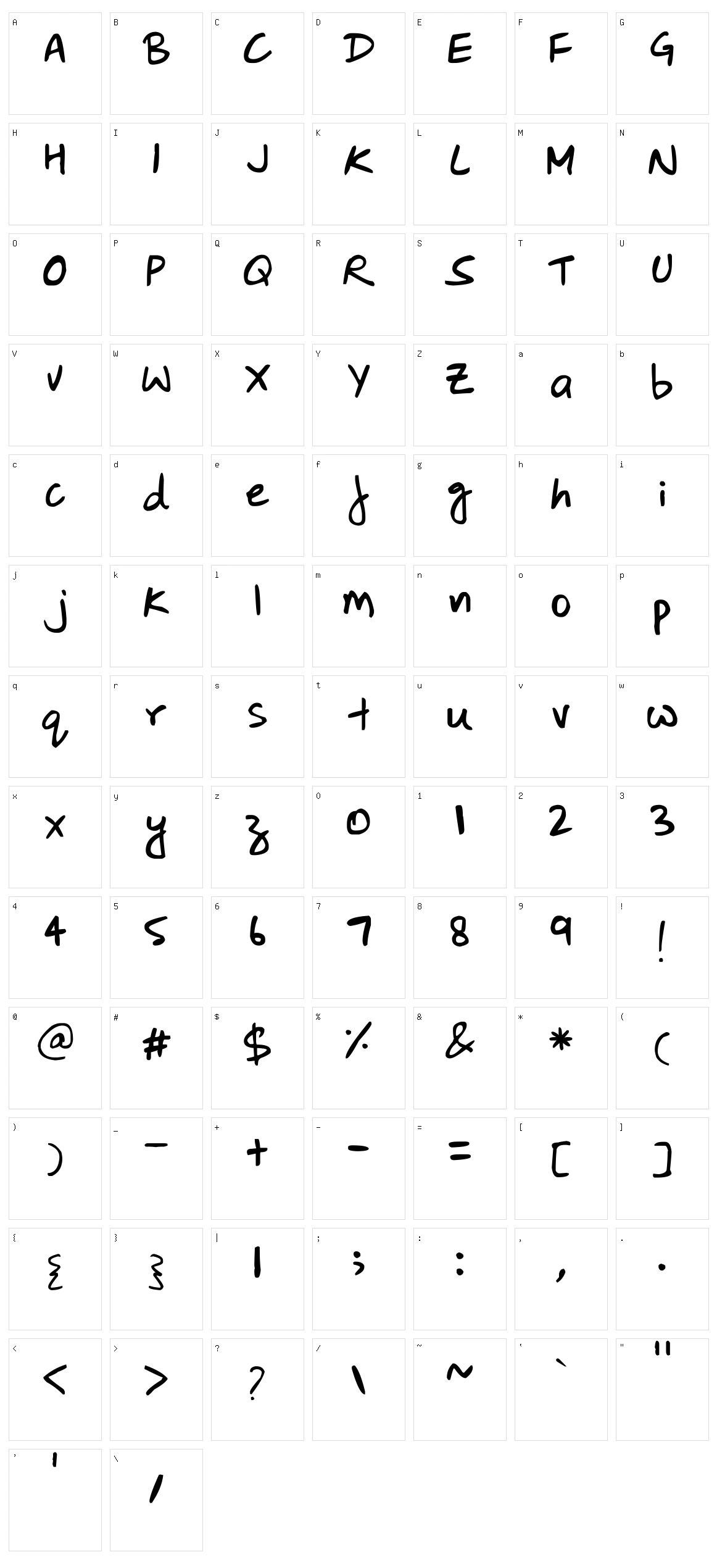 Dimaag Character Set