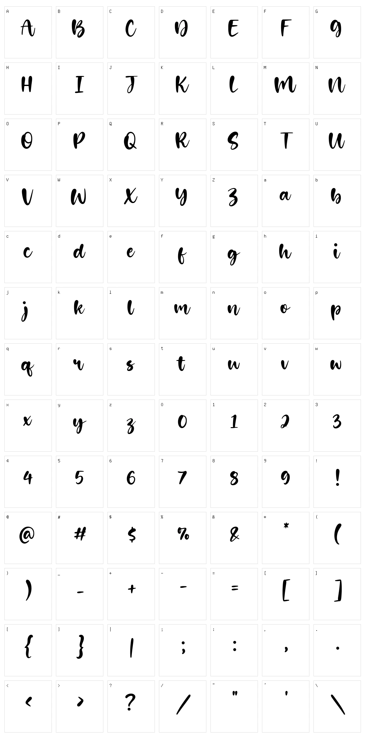 Dimetone Character Set
