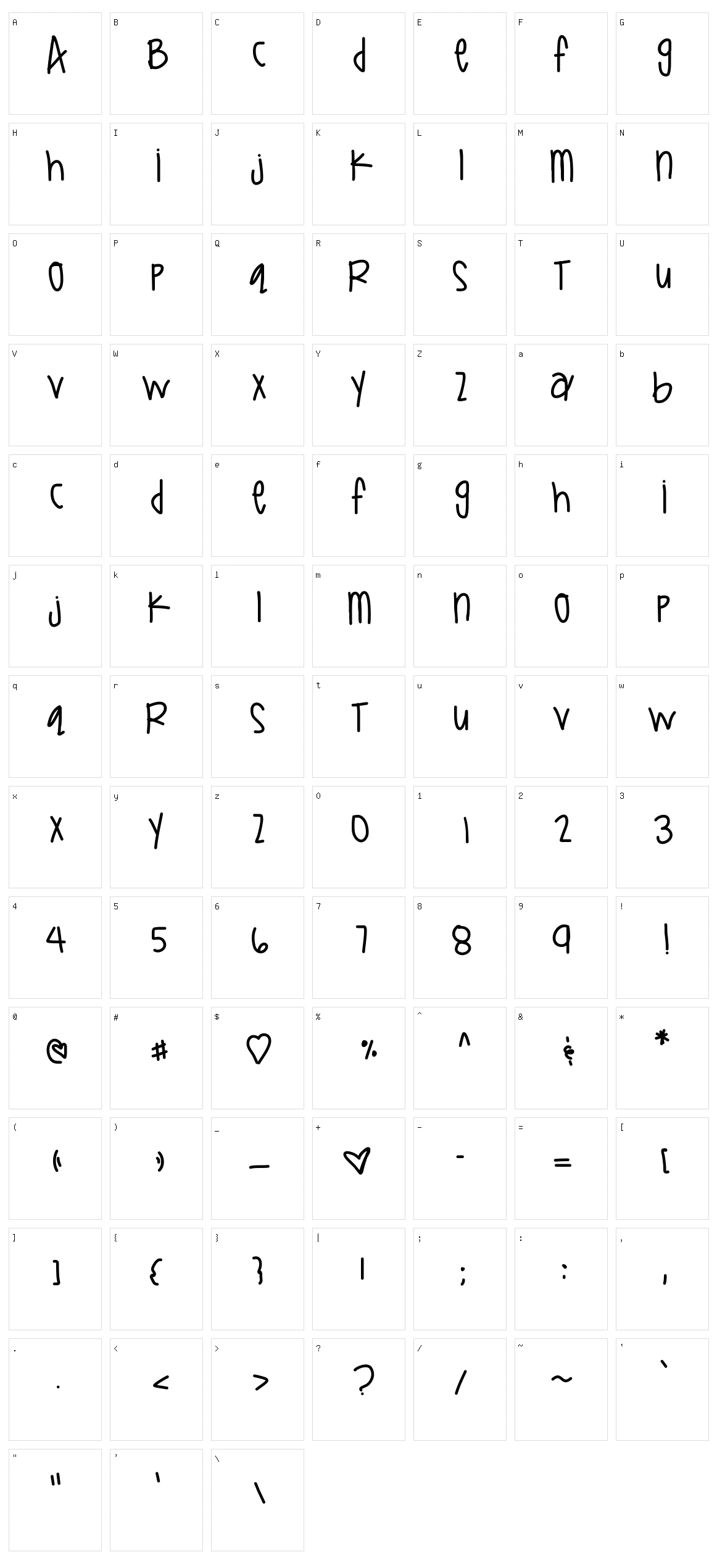 Dirty Liberties Character Set