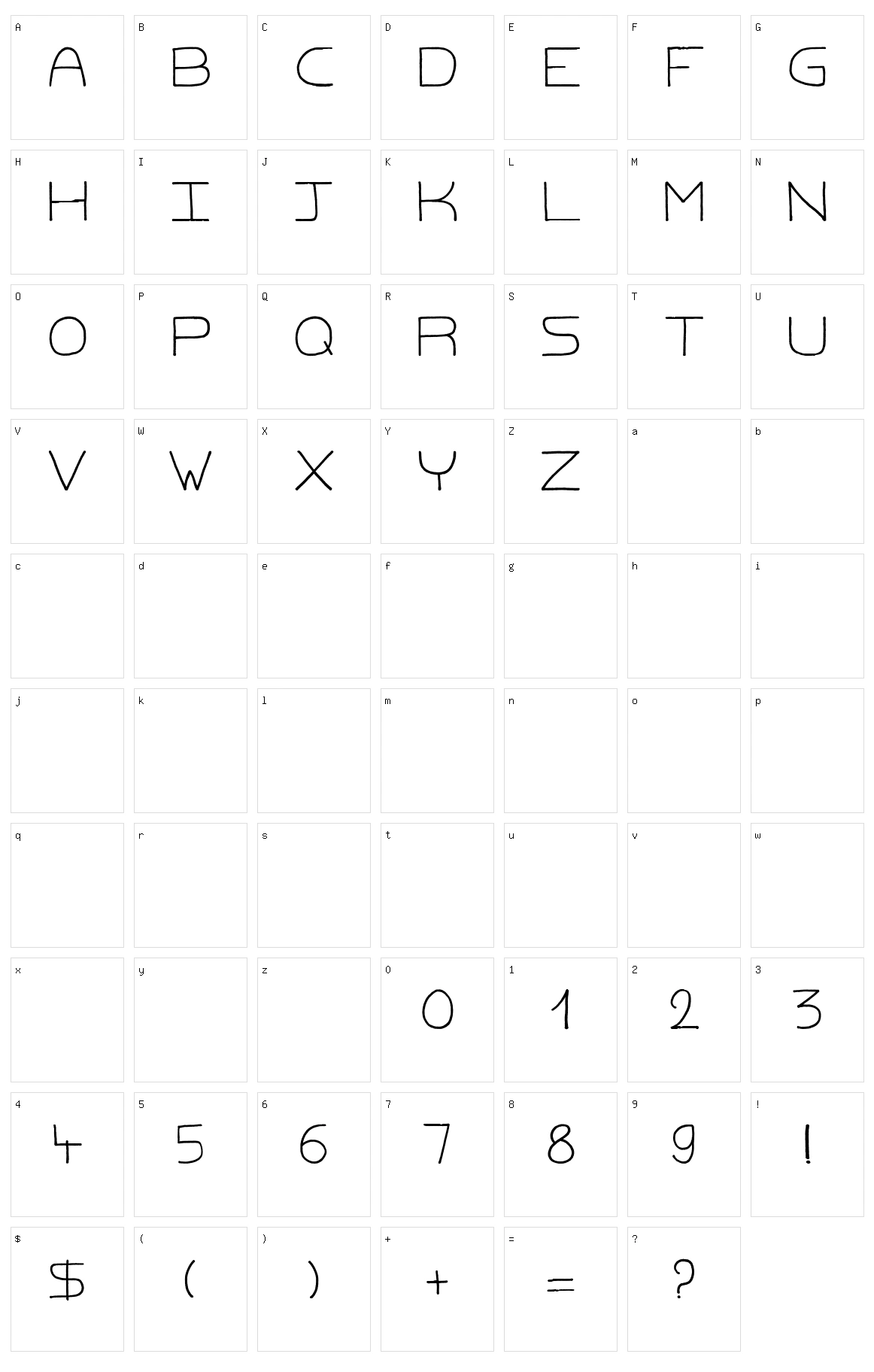 Dirty Macadam Character Set