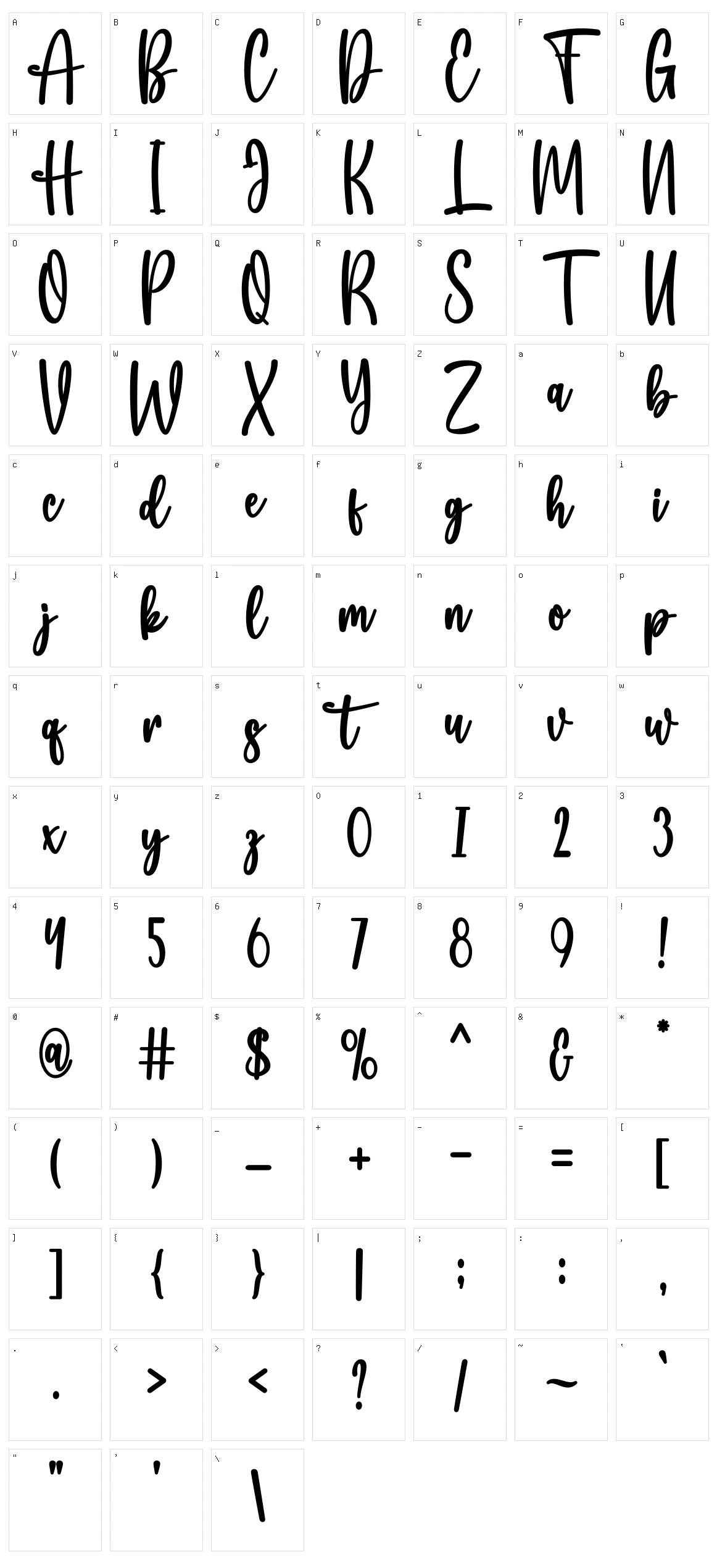 Dista Character Set