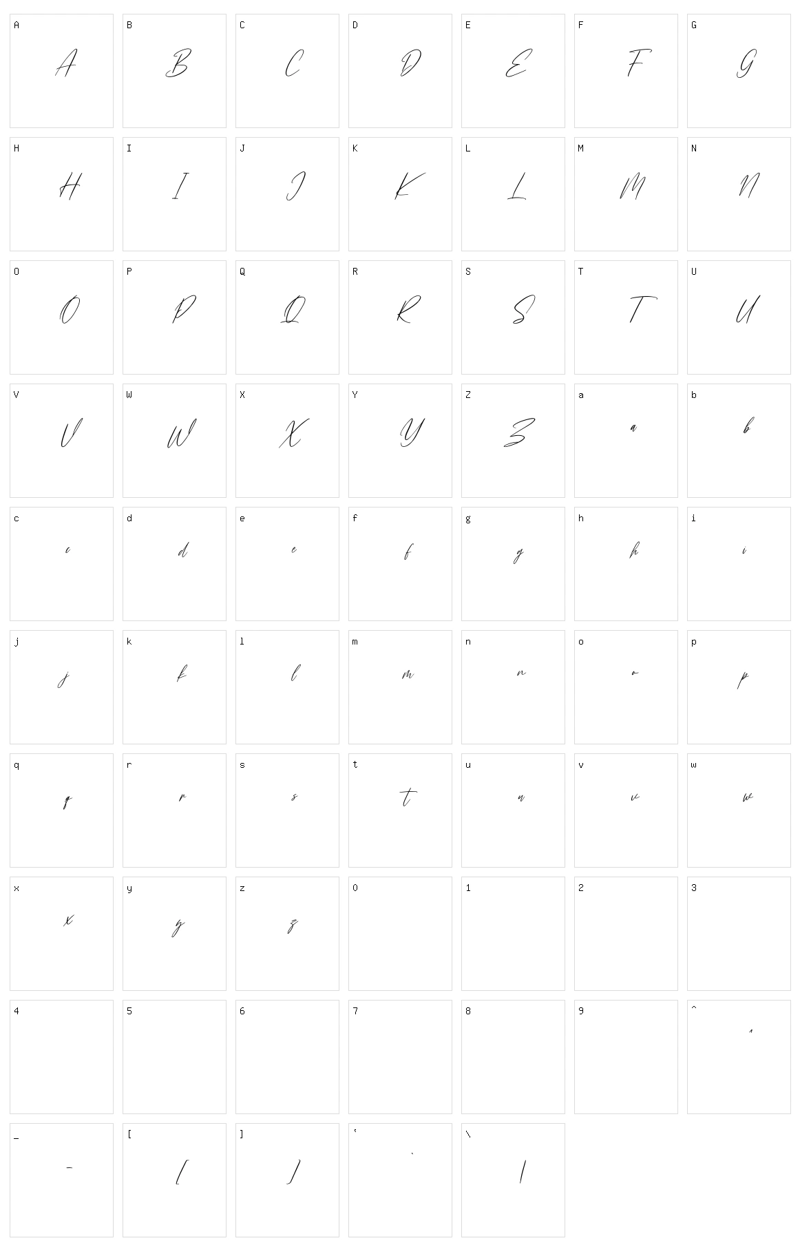 Distractiles Character Set