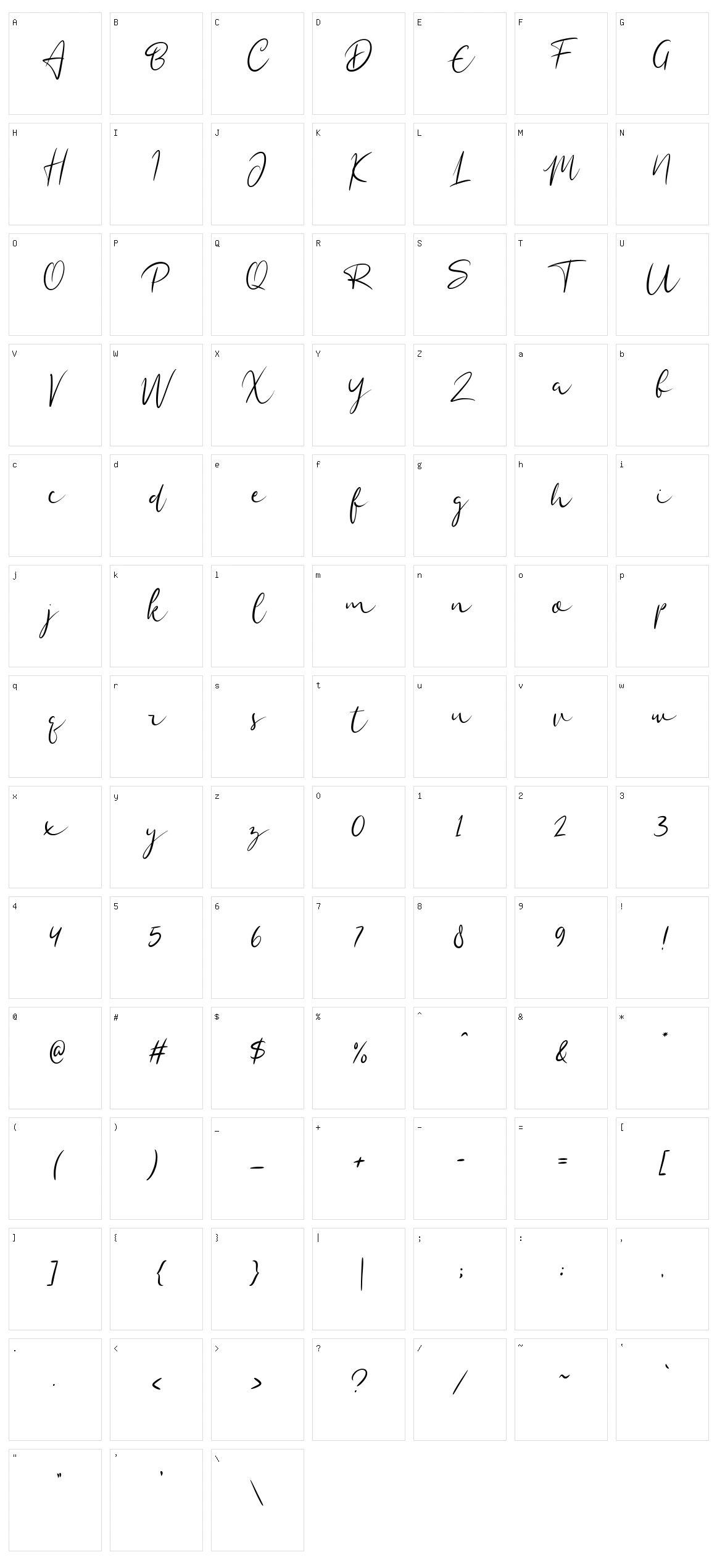 Divalia Character Set
