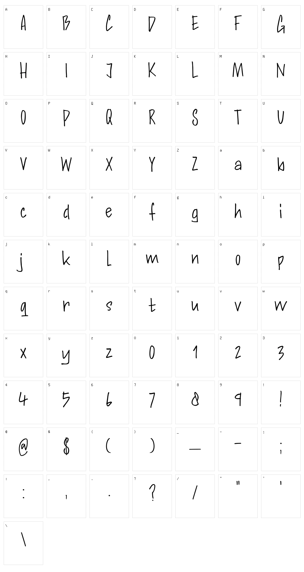 DK Andorra Script Character Set