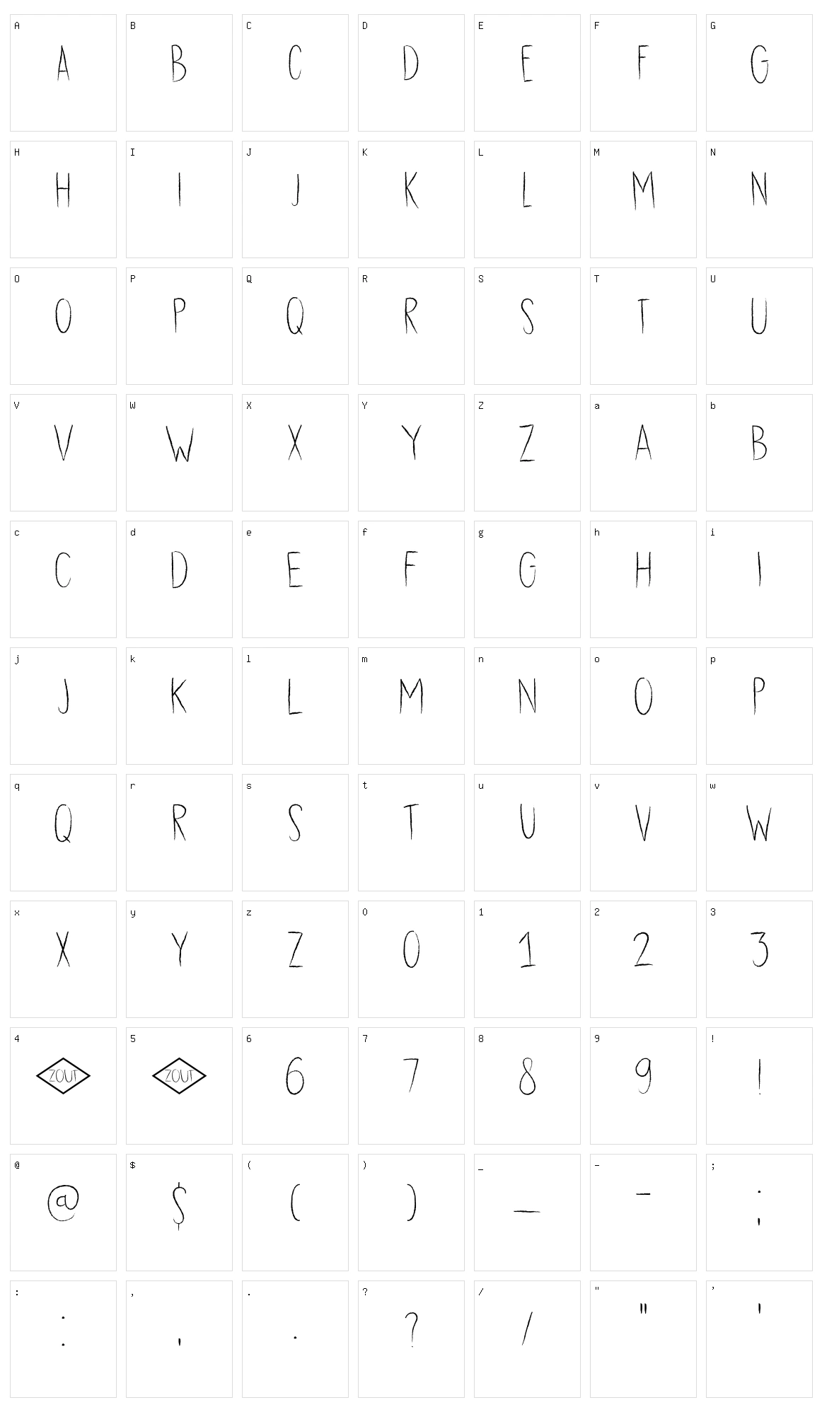 DK Dubbel Zout Character Set
