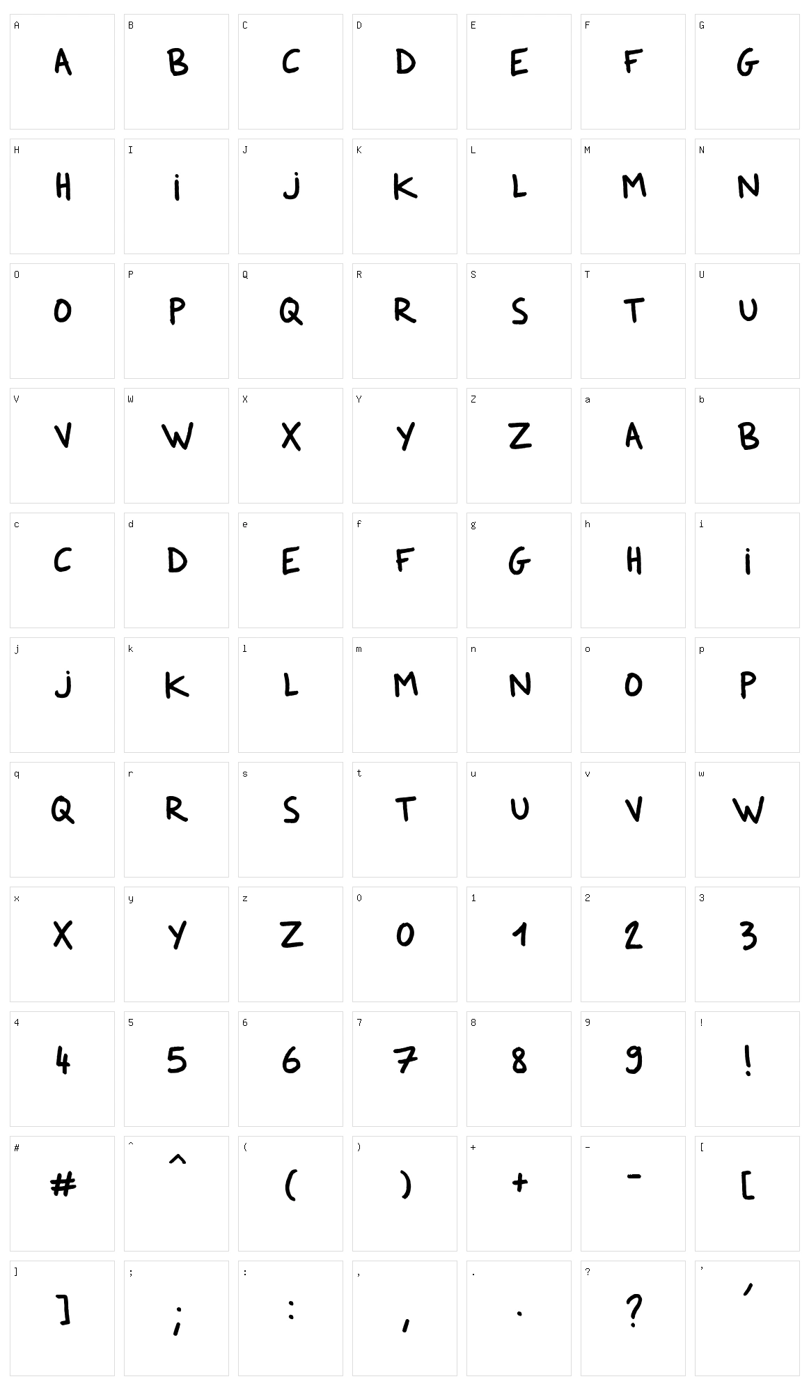 Dker FeltPen Character Set