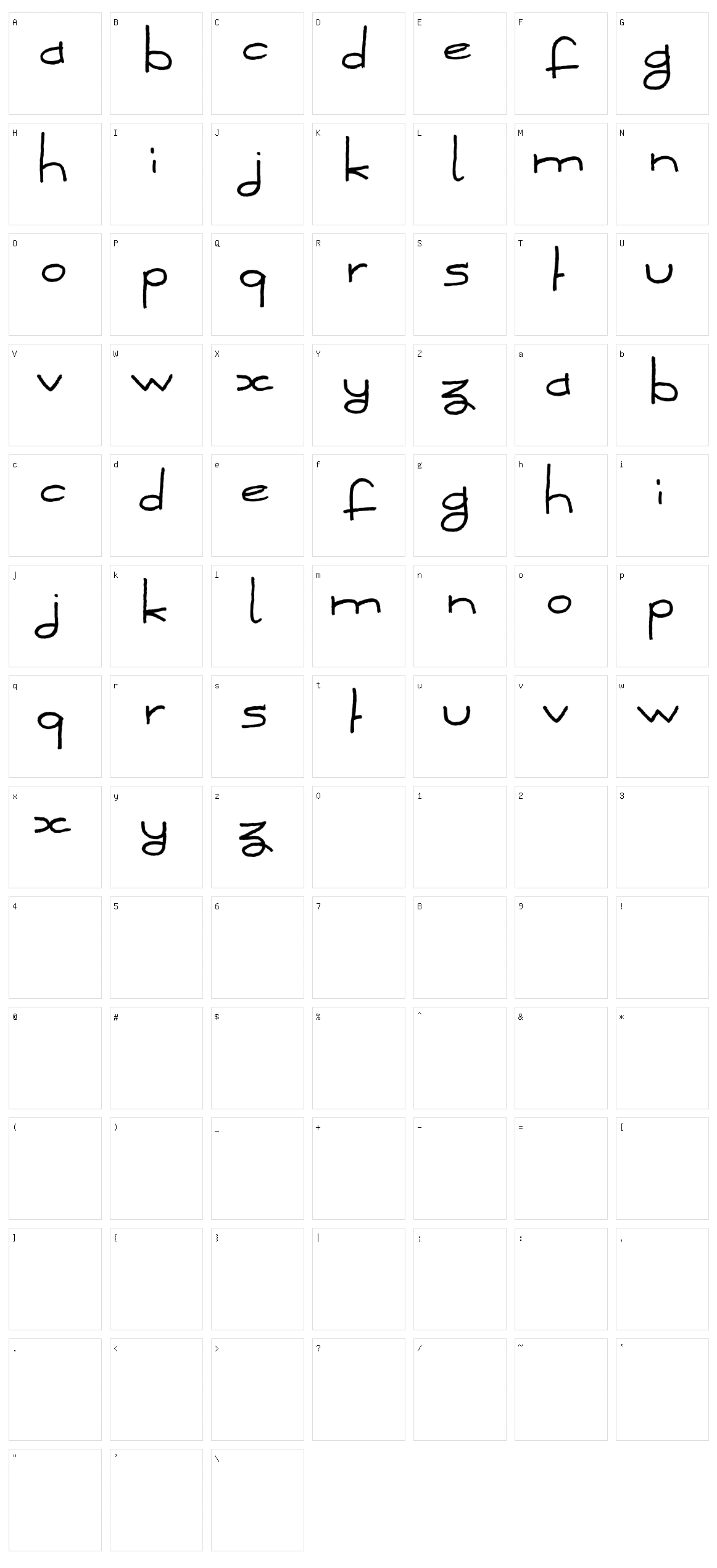 Dker FinePoint Character Set