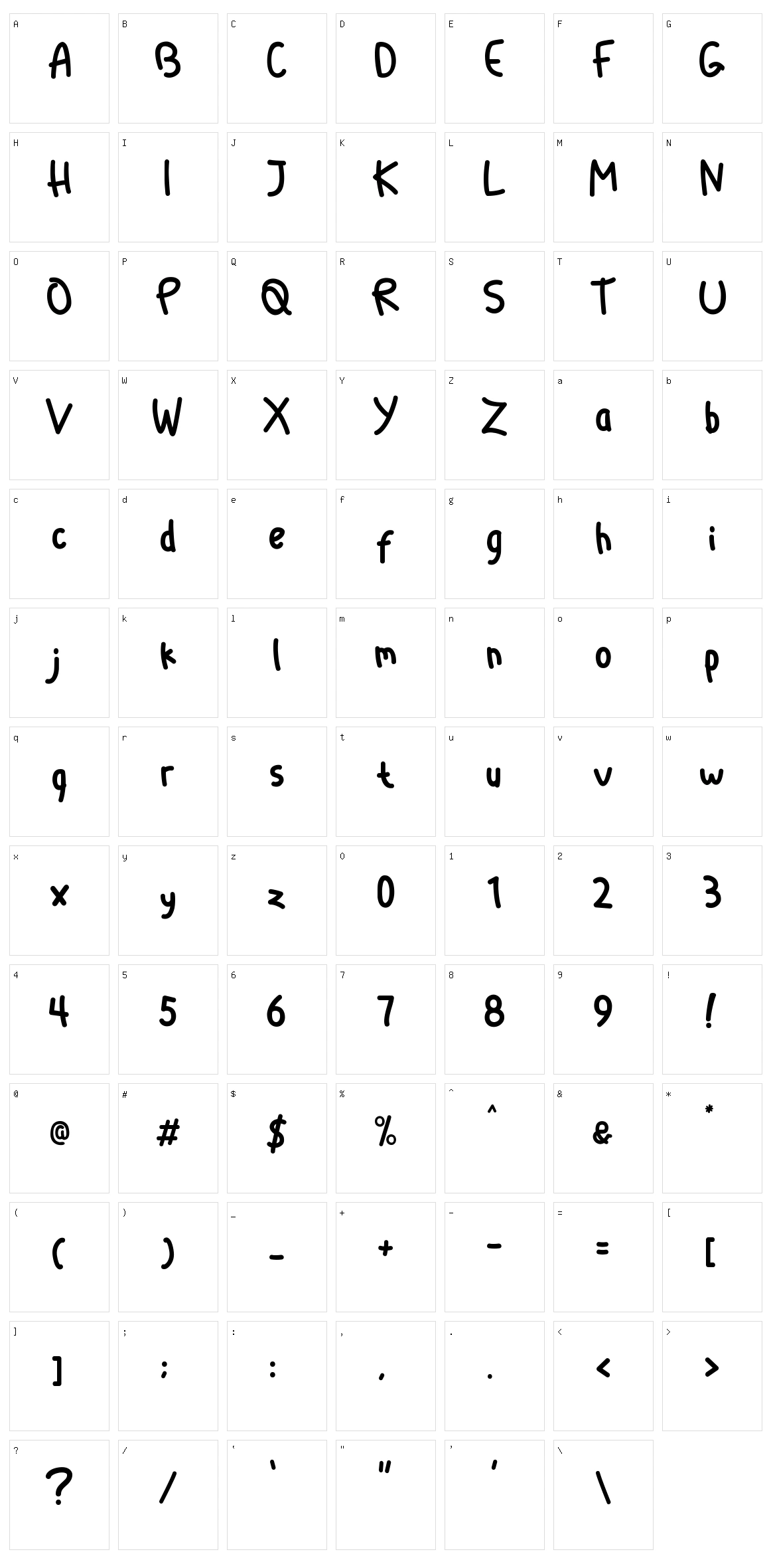 Dliya Character Set