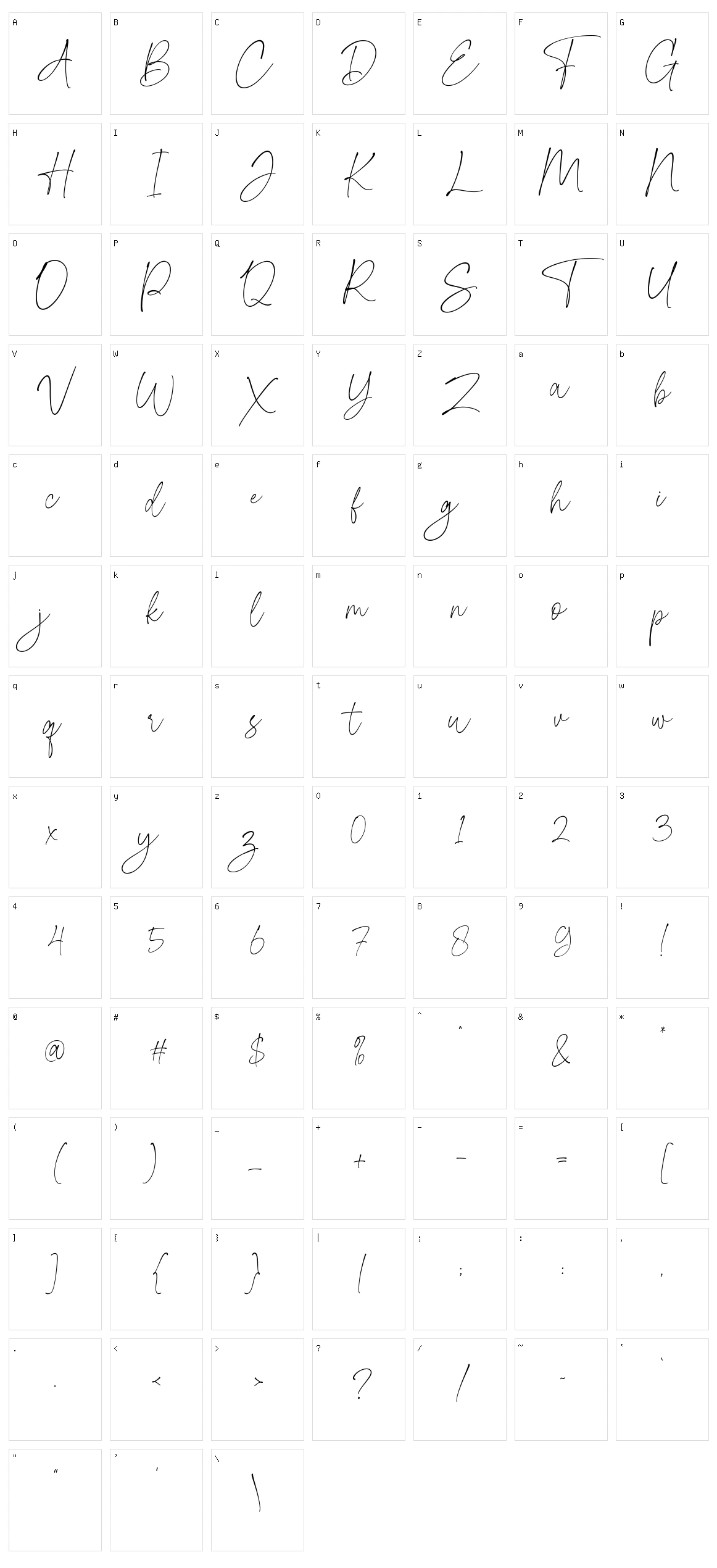 Domestic Script Character Set