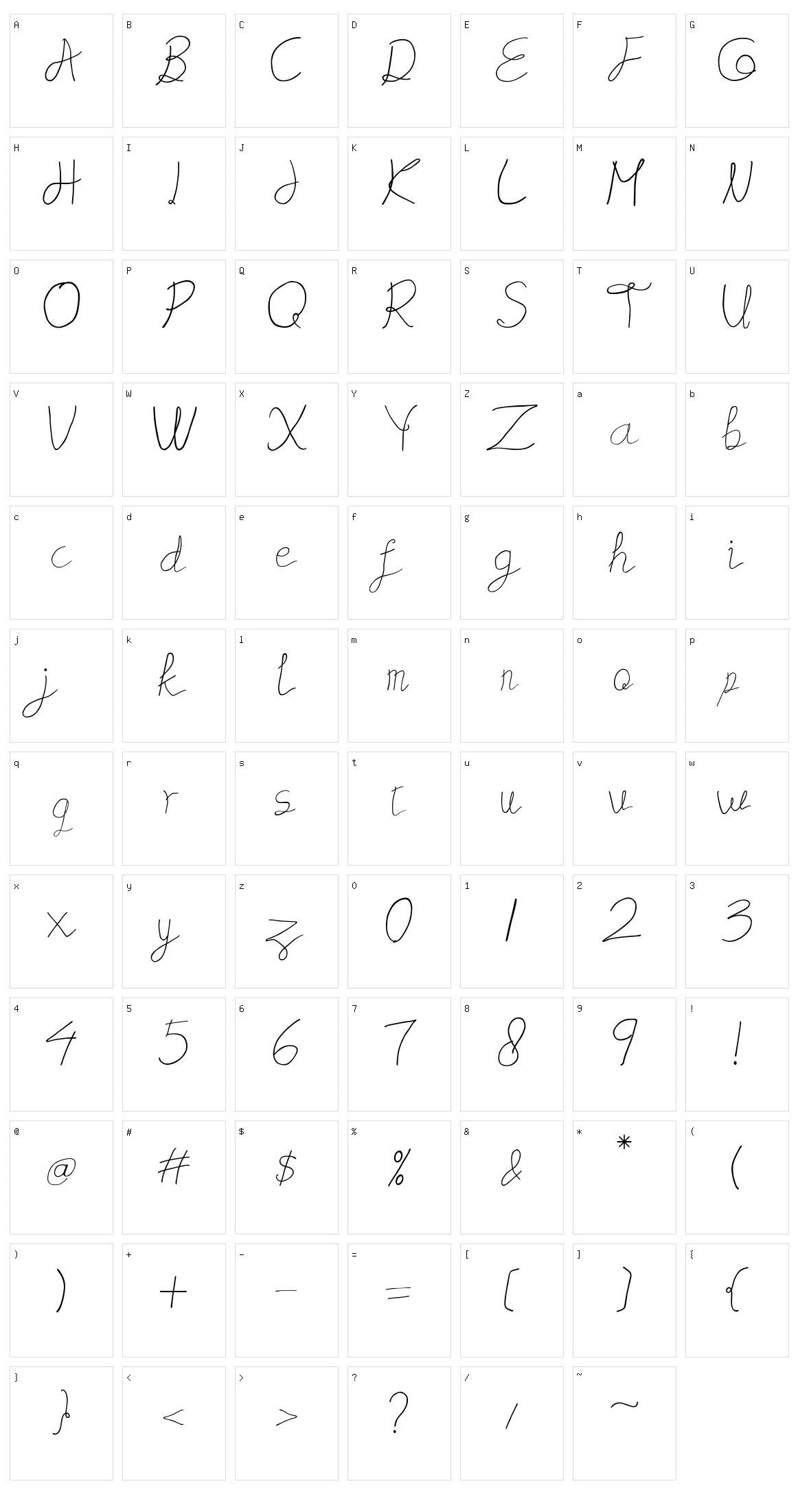 Domniquers Character Set