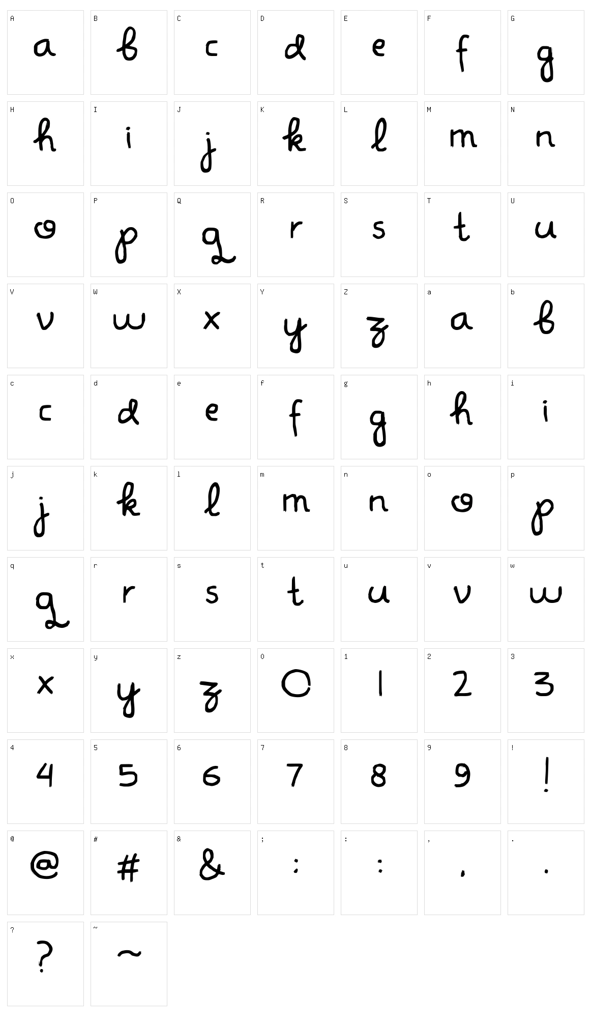 Don Butique Character Set