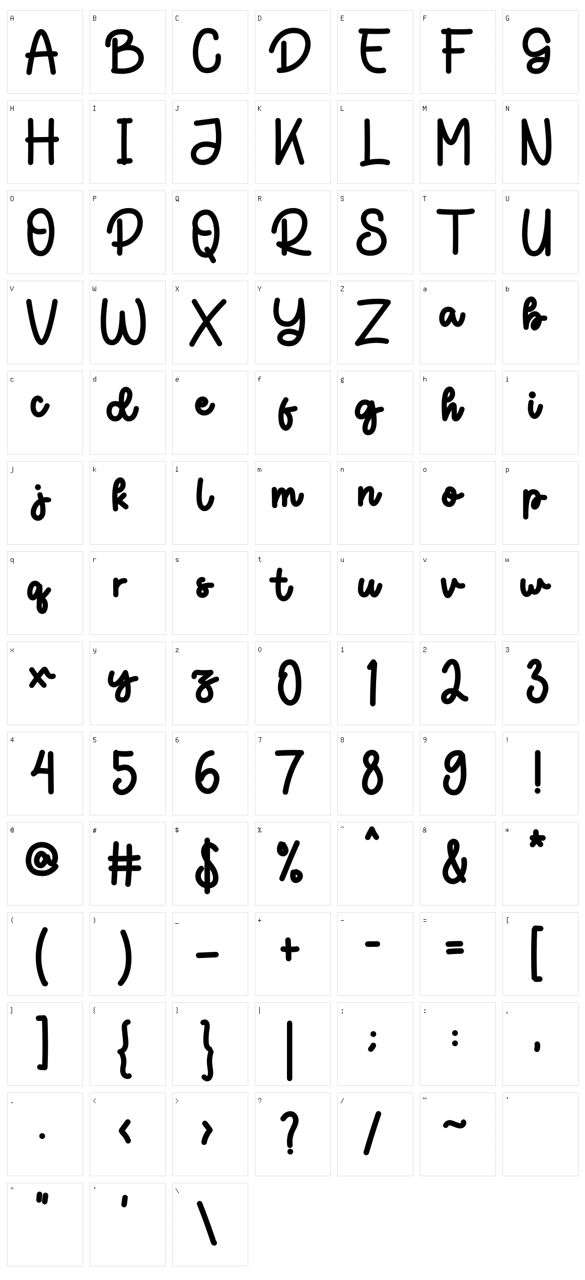Donathe Character Set