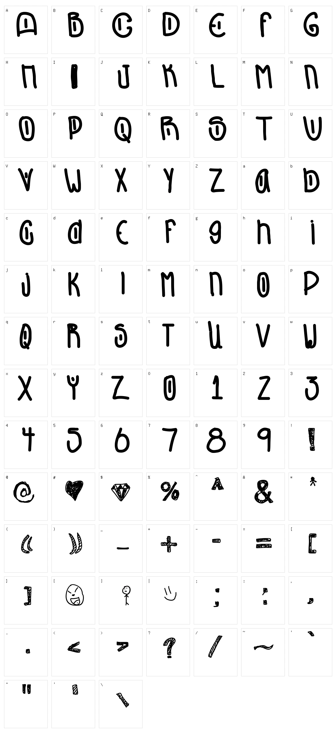 Dont Look Back Character Set