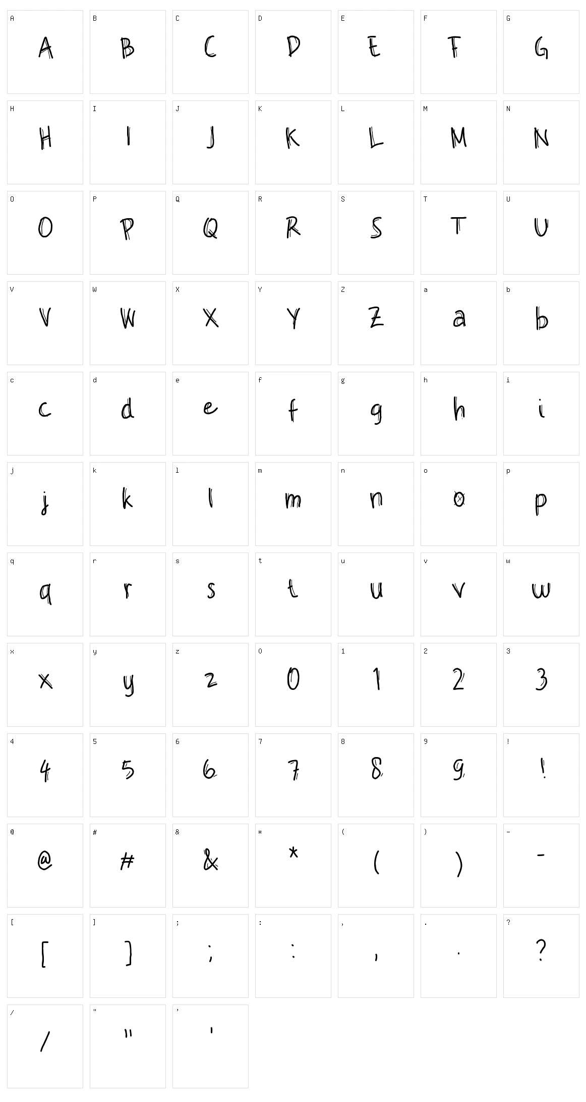 Double Thin Character Set