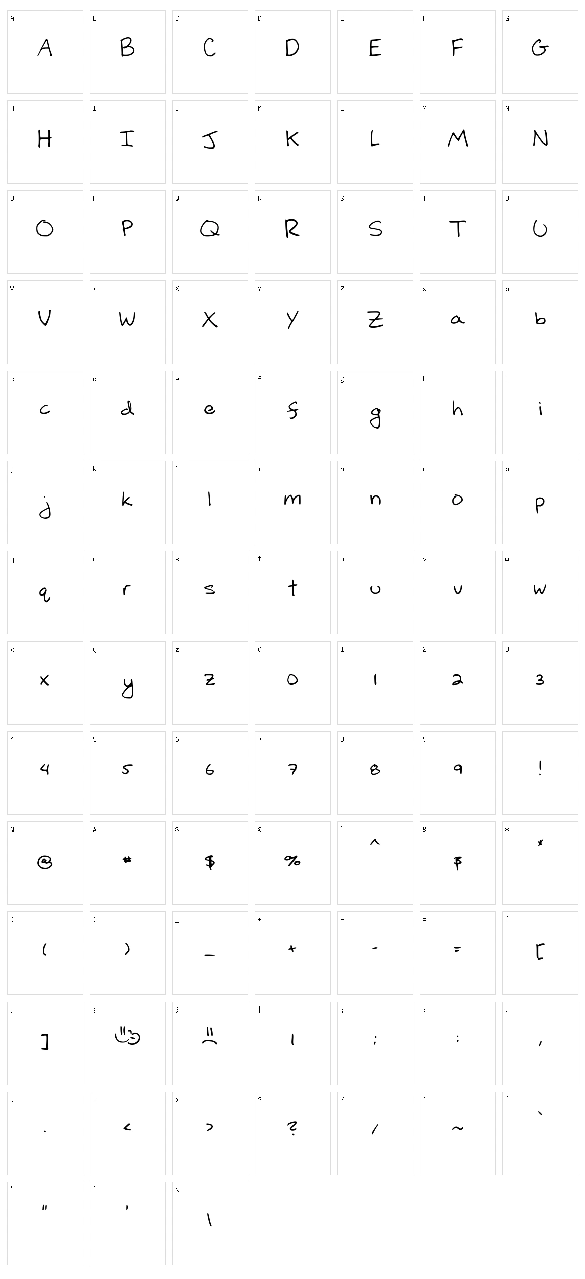 Draft Blake Character Set