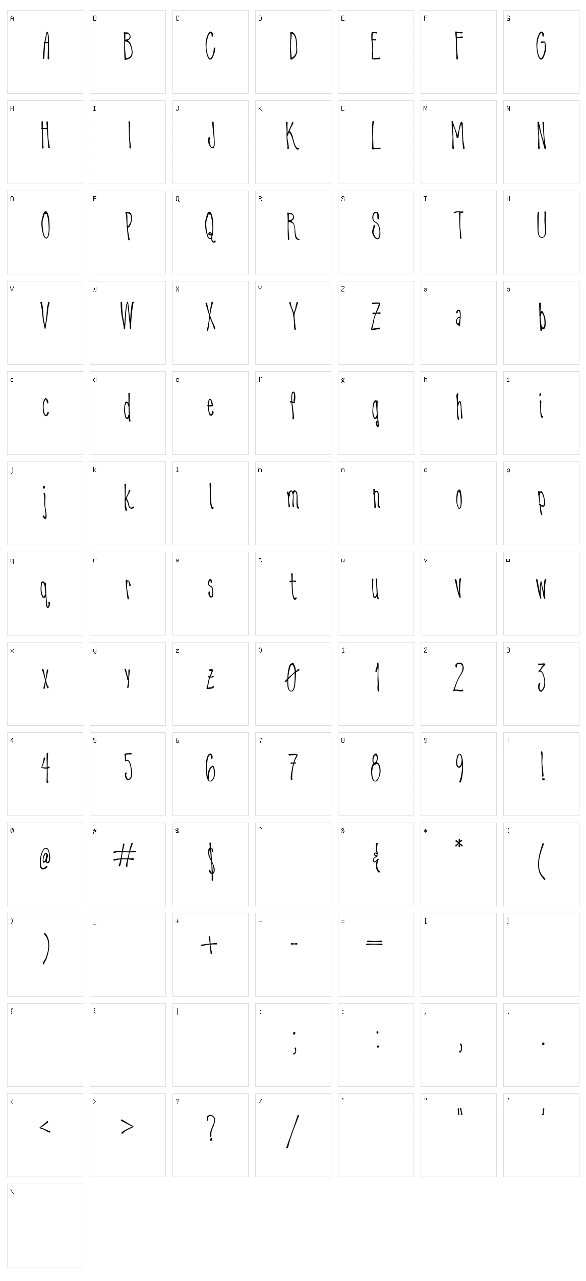 Dribble Character Set