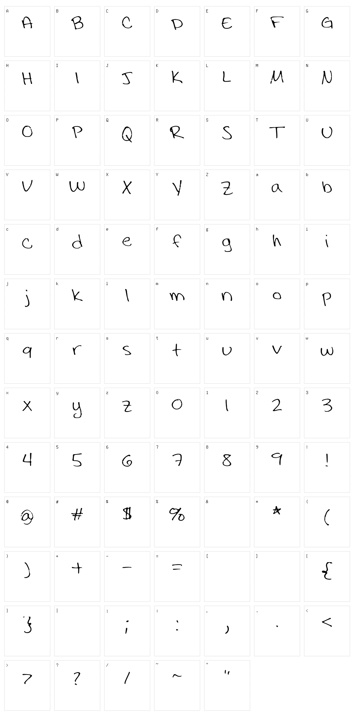 Drunk Sharpie Thin Character Set