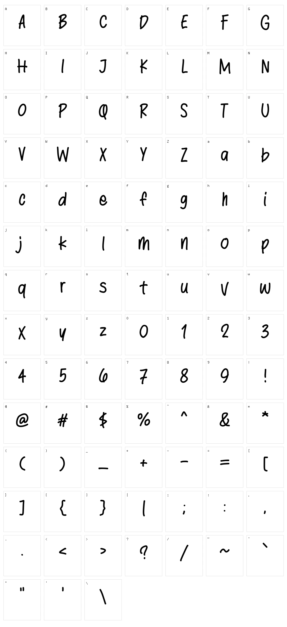 Duckname Character Set