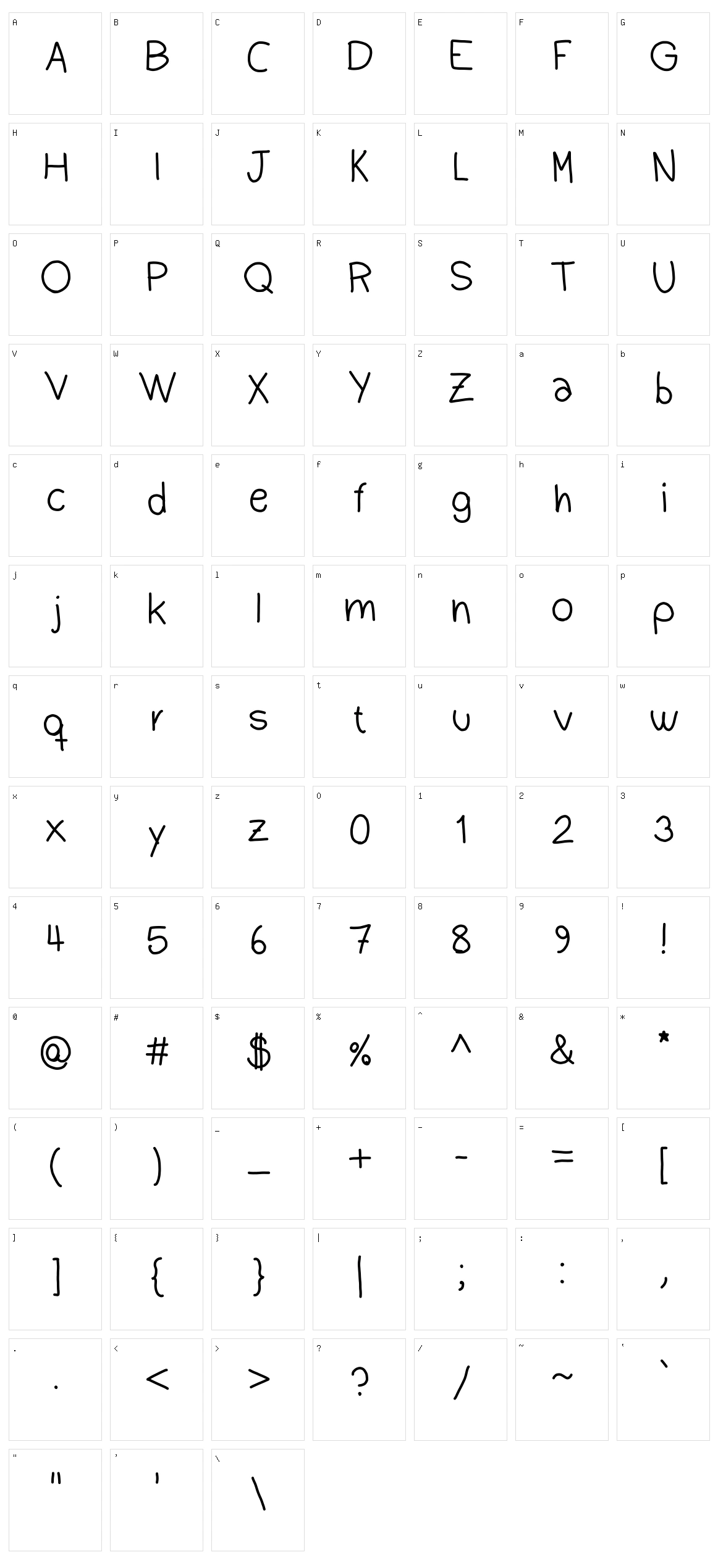 Dudu Calligraphy Character Set