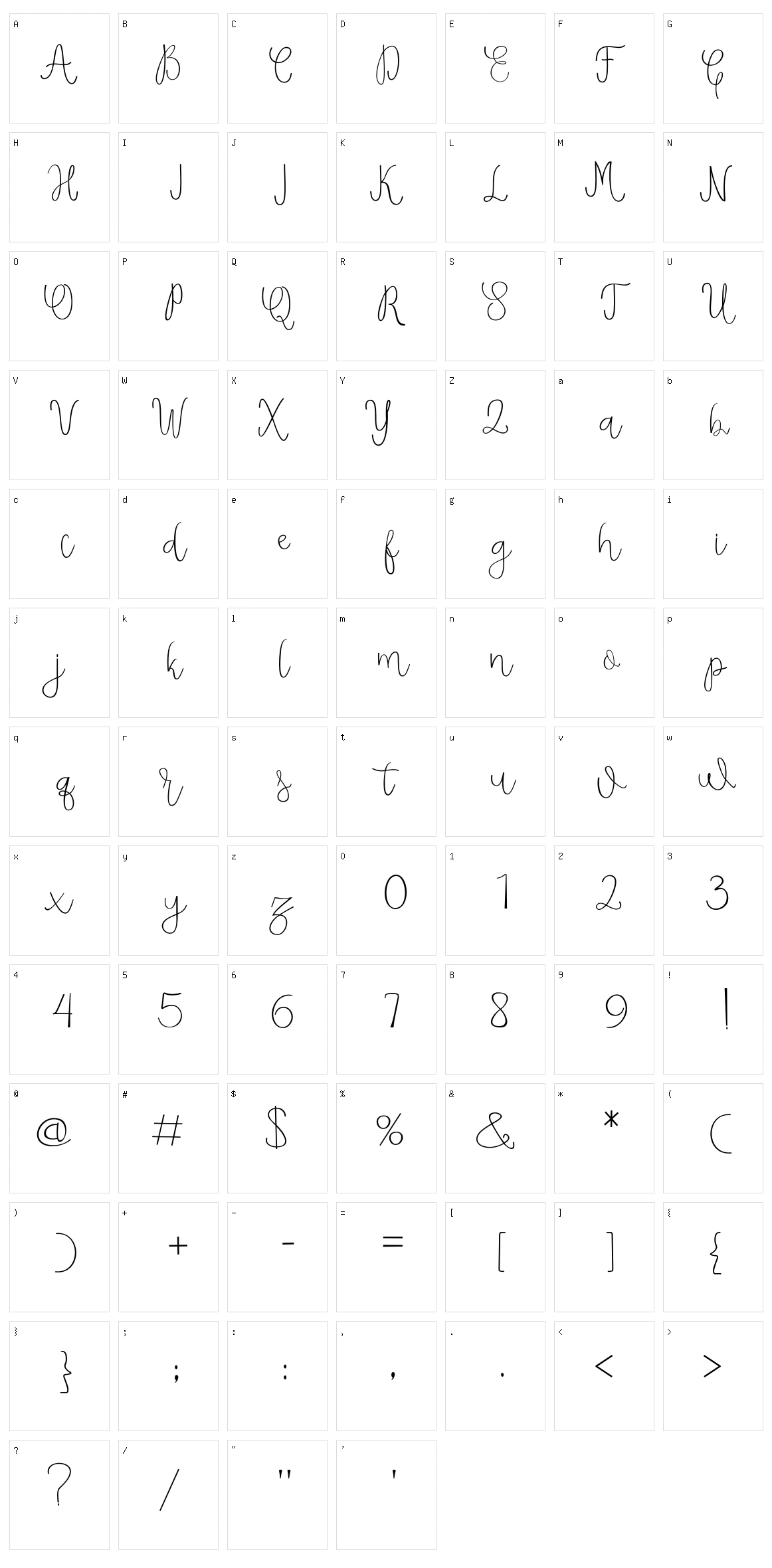 Dughter Character Set
