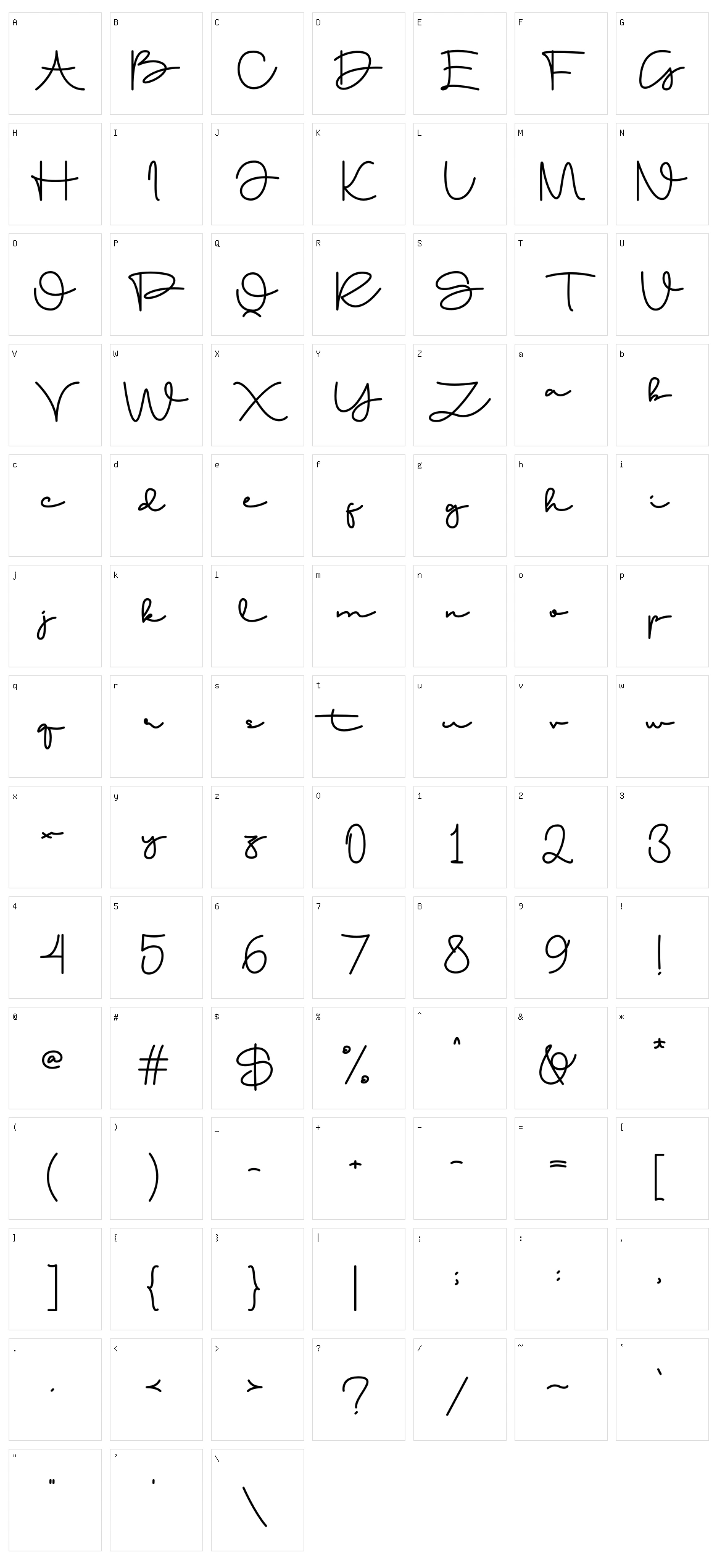 Dunialy Character Set