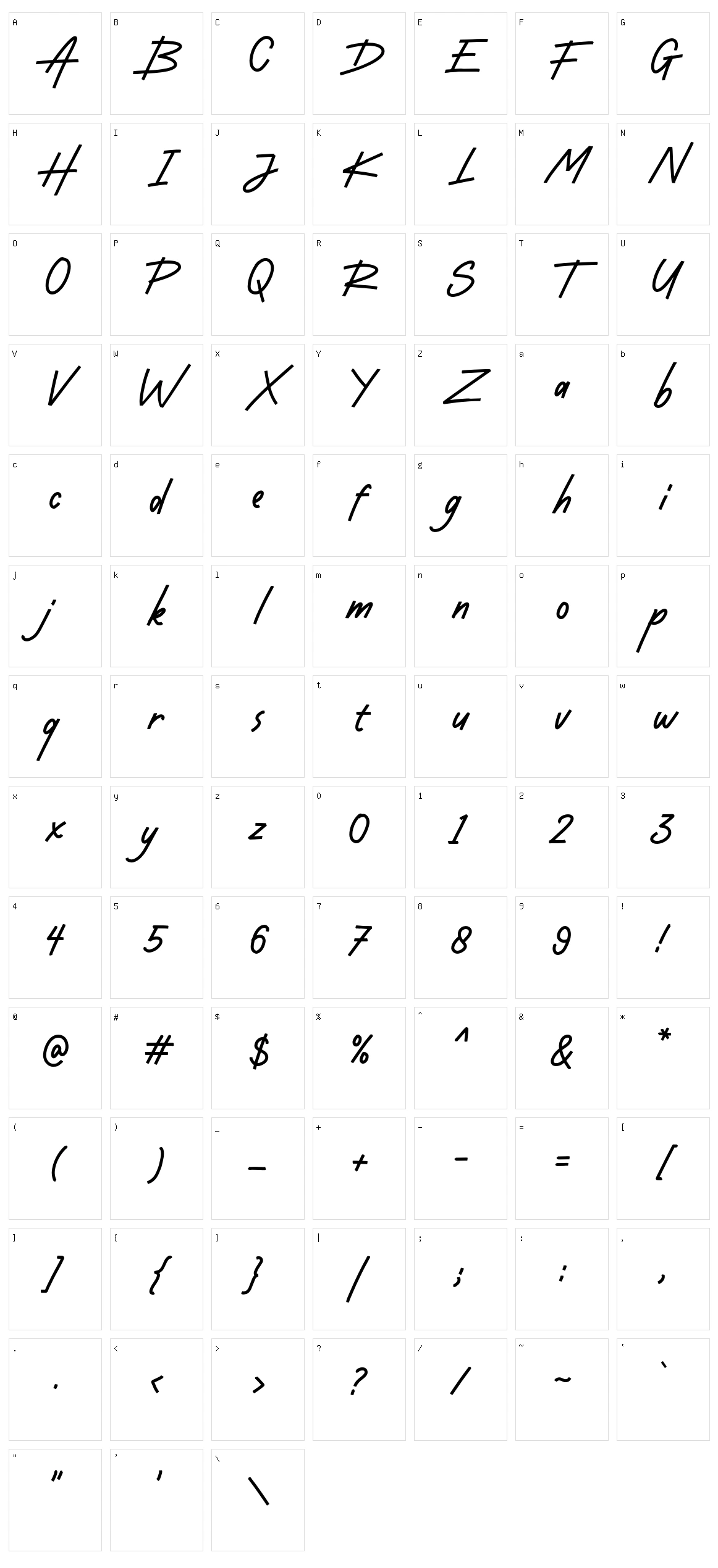 Dustyland Character Set