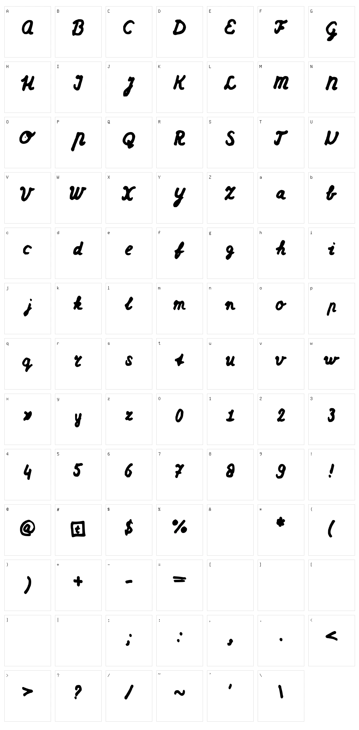 Dutch school writing Character Set