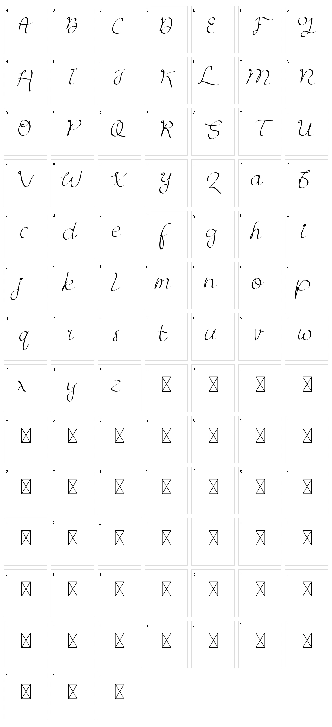 Dynamice Script Character Set